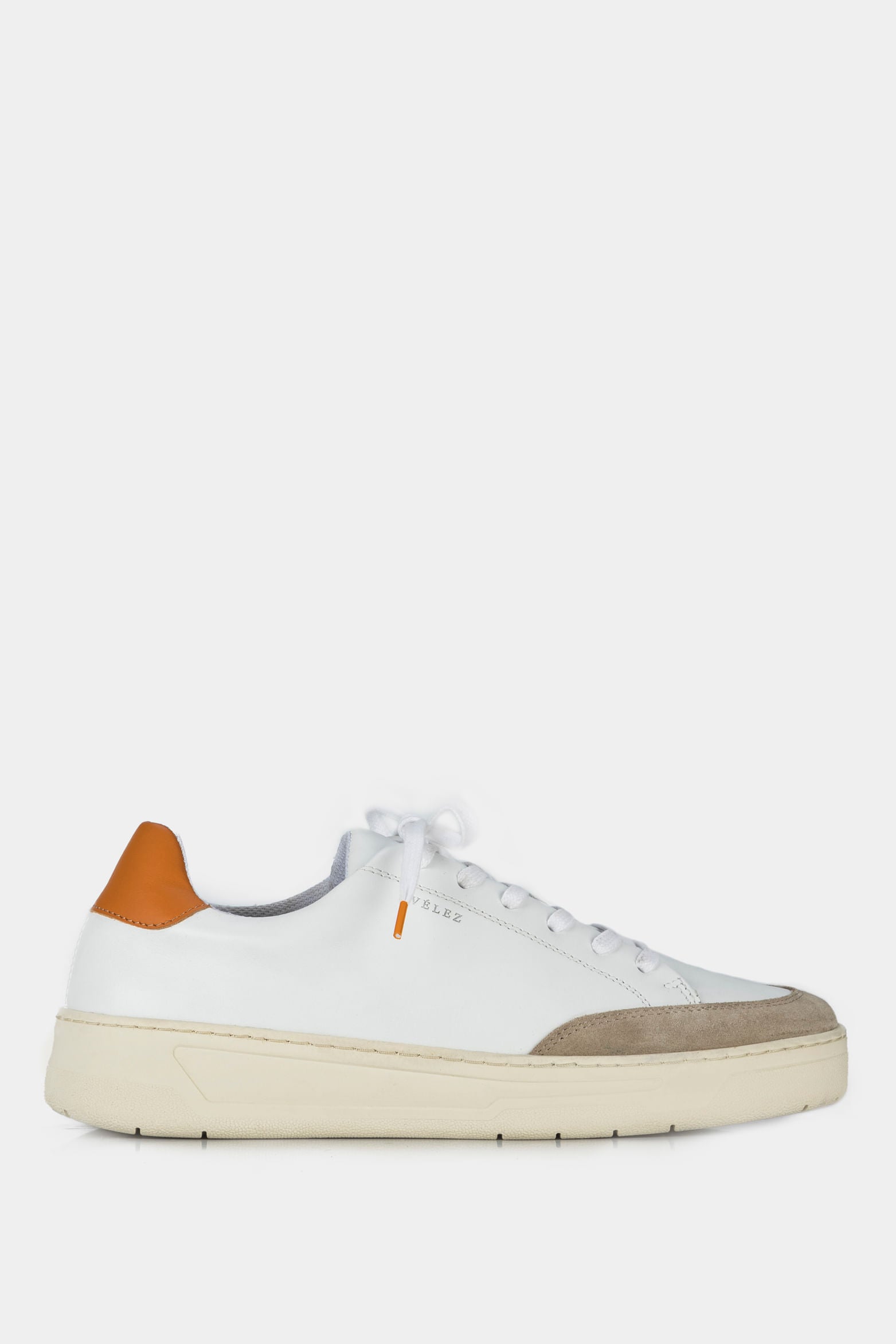 Men’s Lagoa Sneakers in White Leather with Contrasting Textures