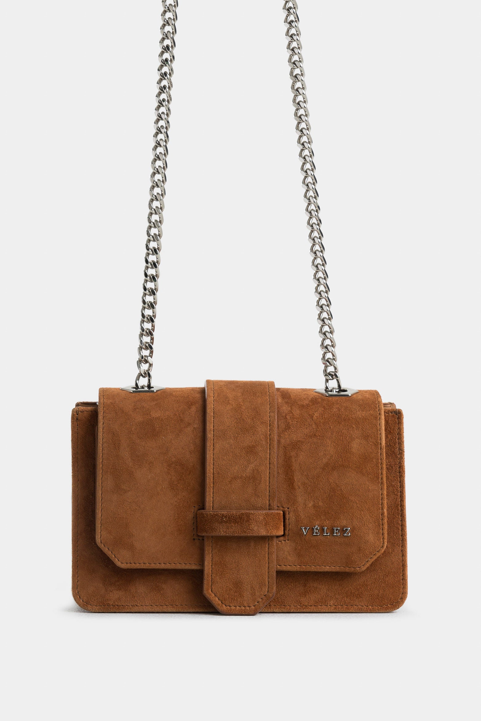 Bowling Bag in Suede Leather for Women with Braided Handle