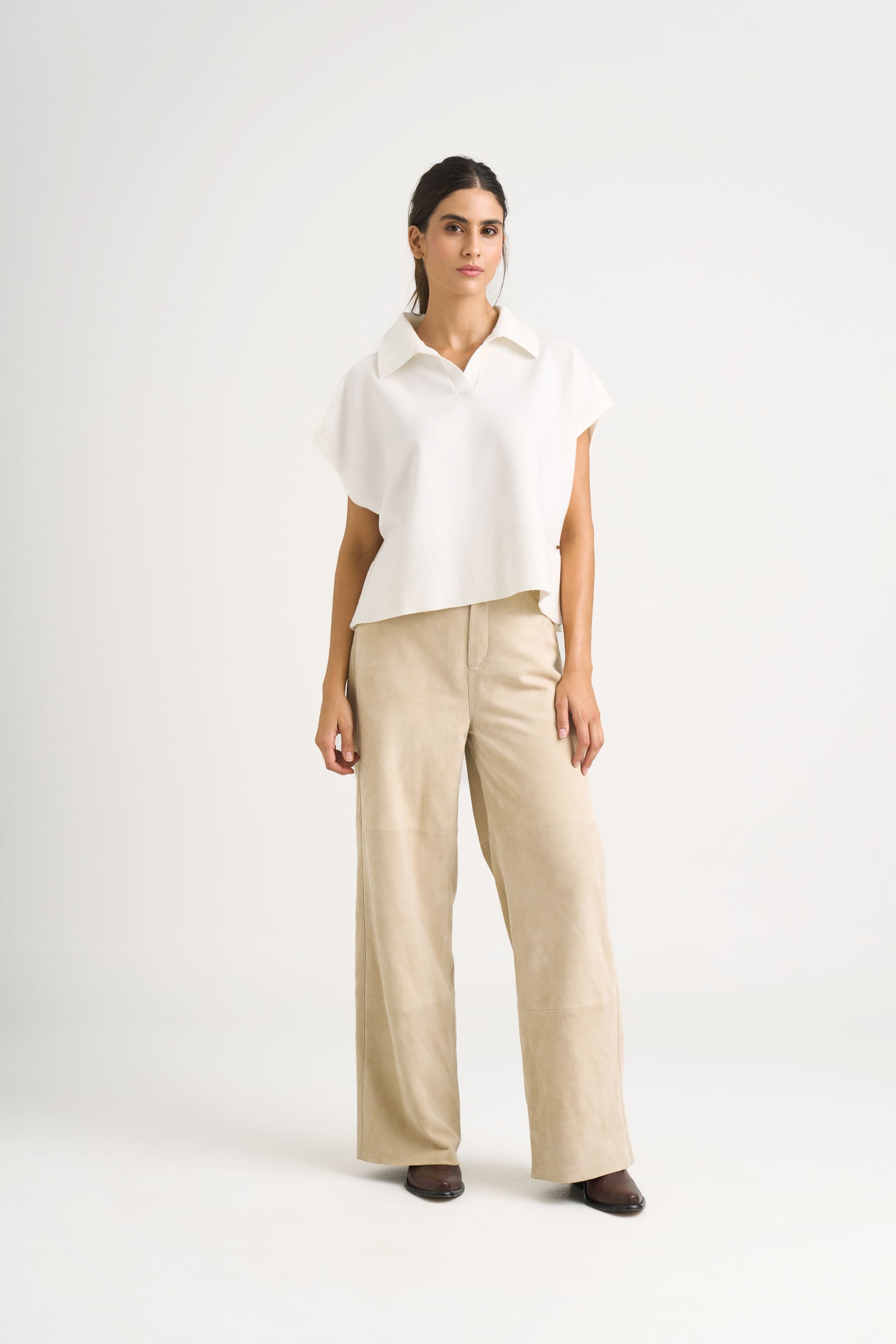 Women's Bora Knit Polo, Boxy Silhouette