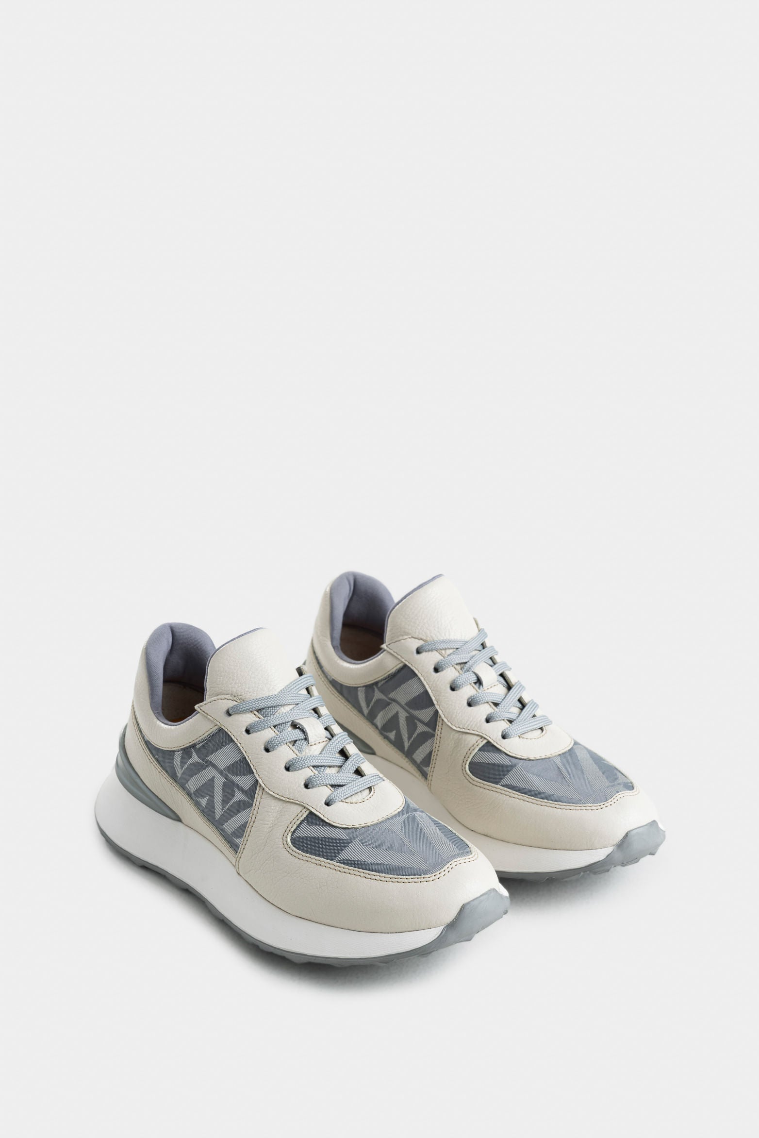 Hyacinth Leather and Canvas Tennis Shoes for Women with Monogram