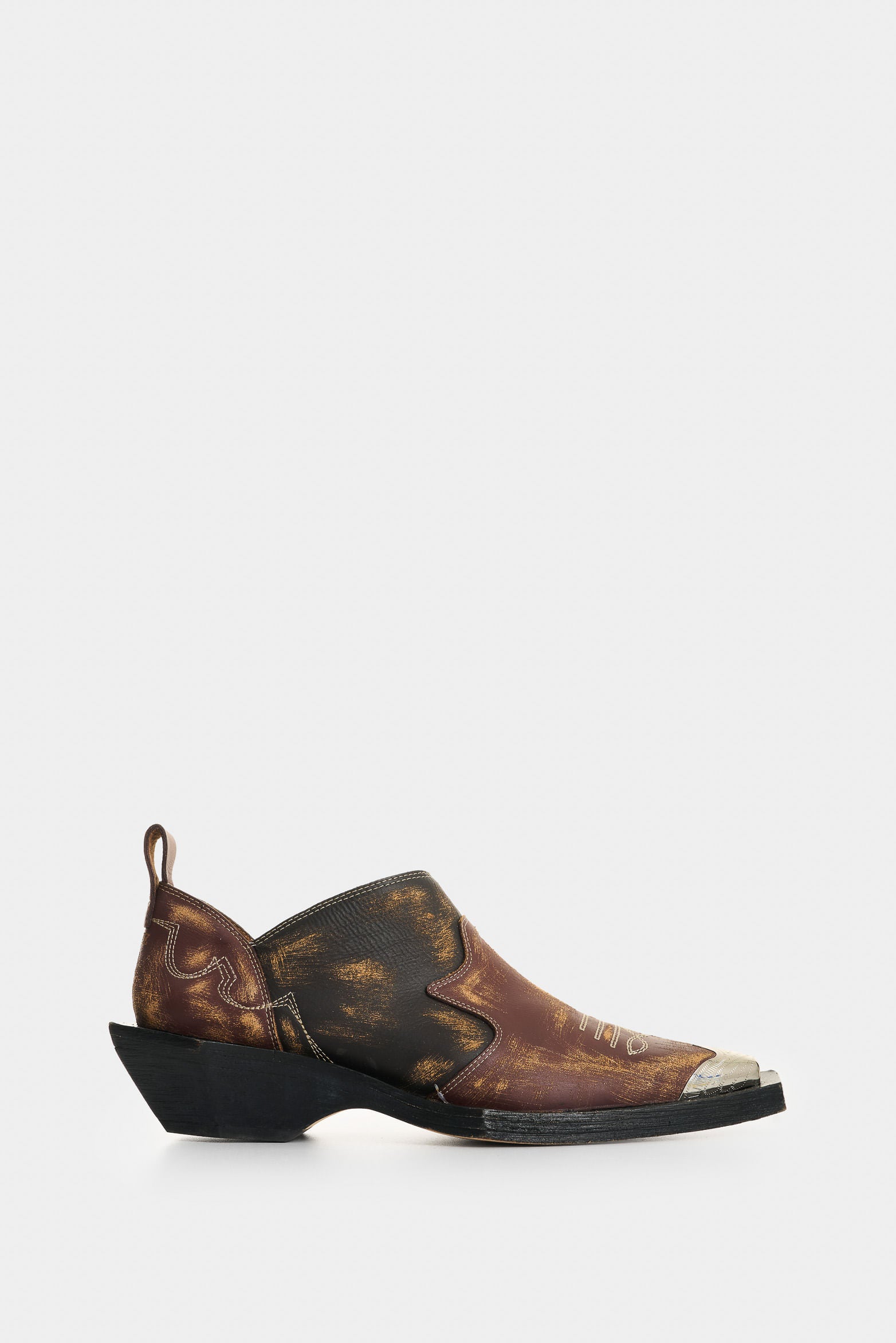 Women's Western Leather Mule Booties