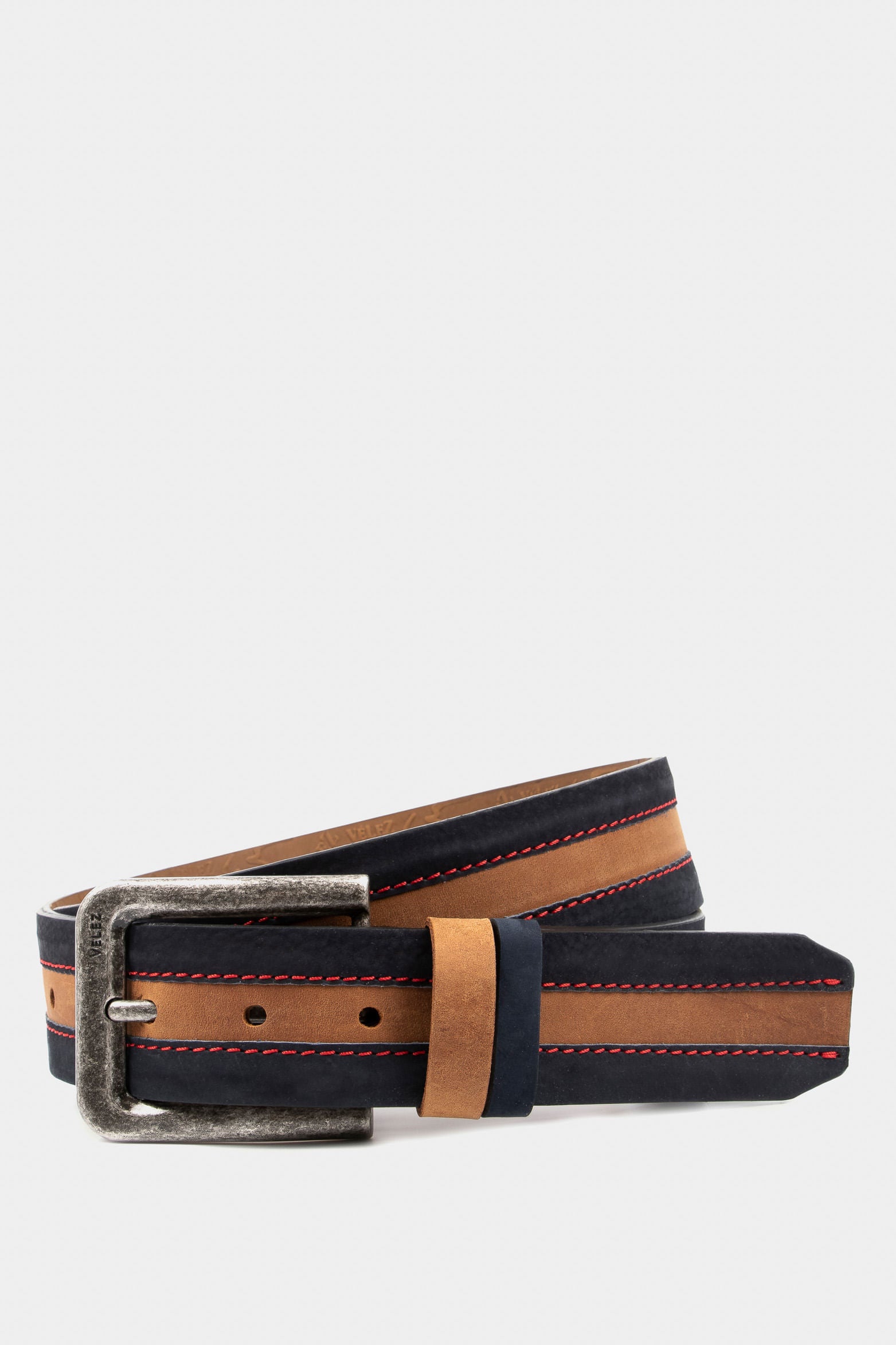 Single-Sided Belt in Two-Tone Leather