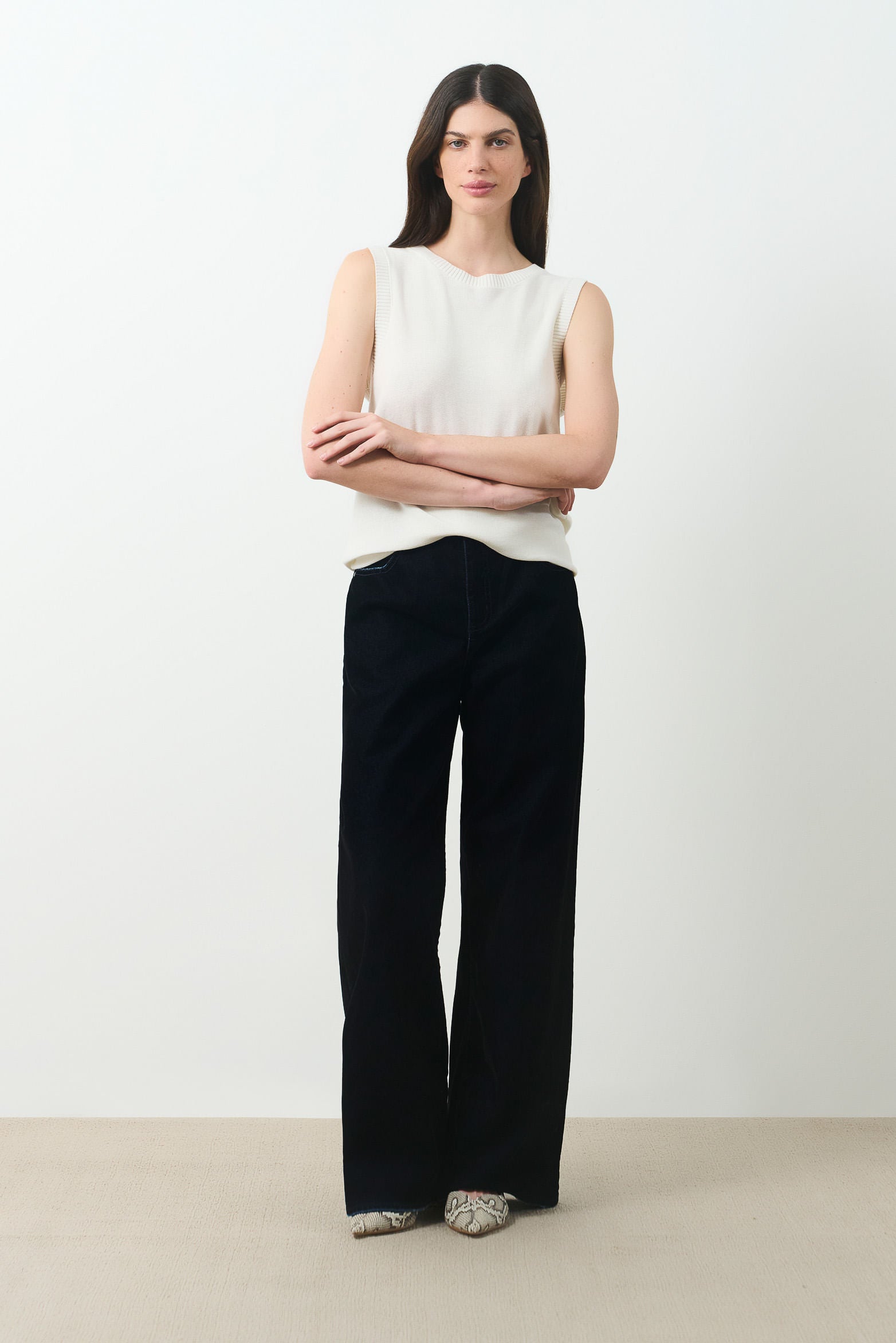 Velvet Straight-Leg Jeans for Women