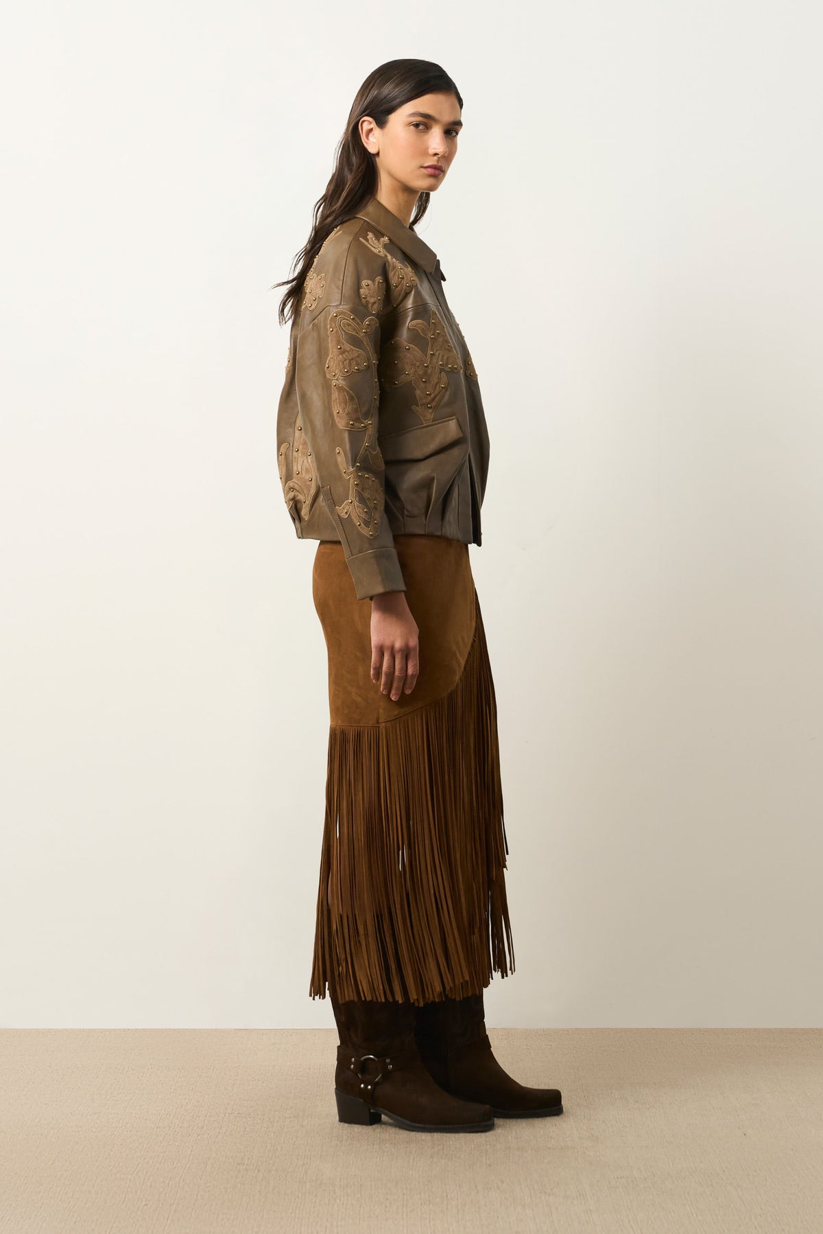 Leather bomber jacket for women Surco