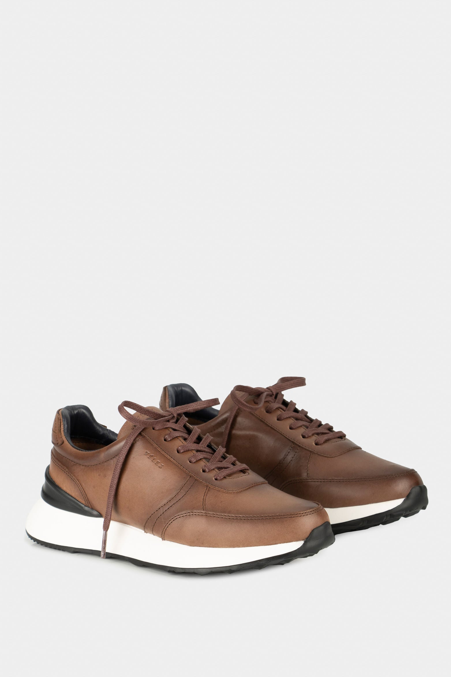 Men’s Monet Leather Sneakers in Brown with Two-Tone Sole