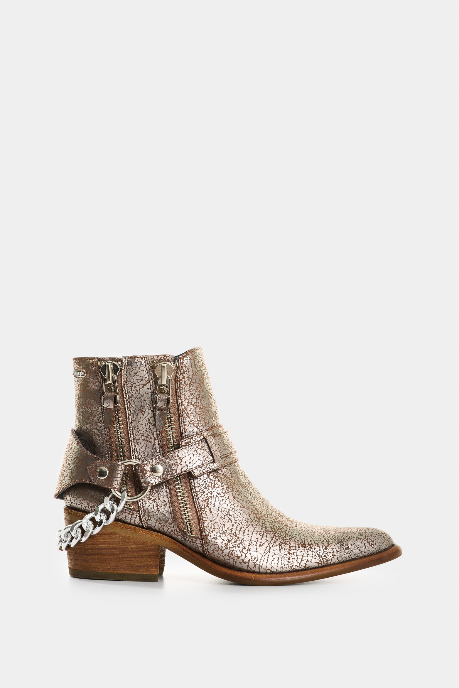 Women’s Marine Crackled Leather Ankle Boots