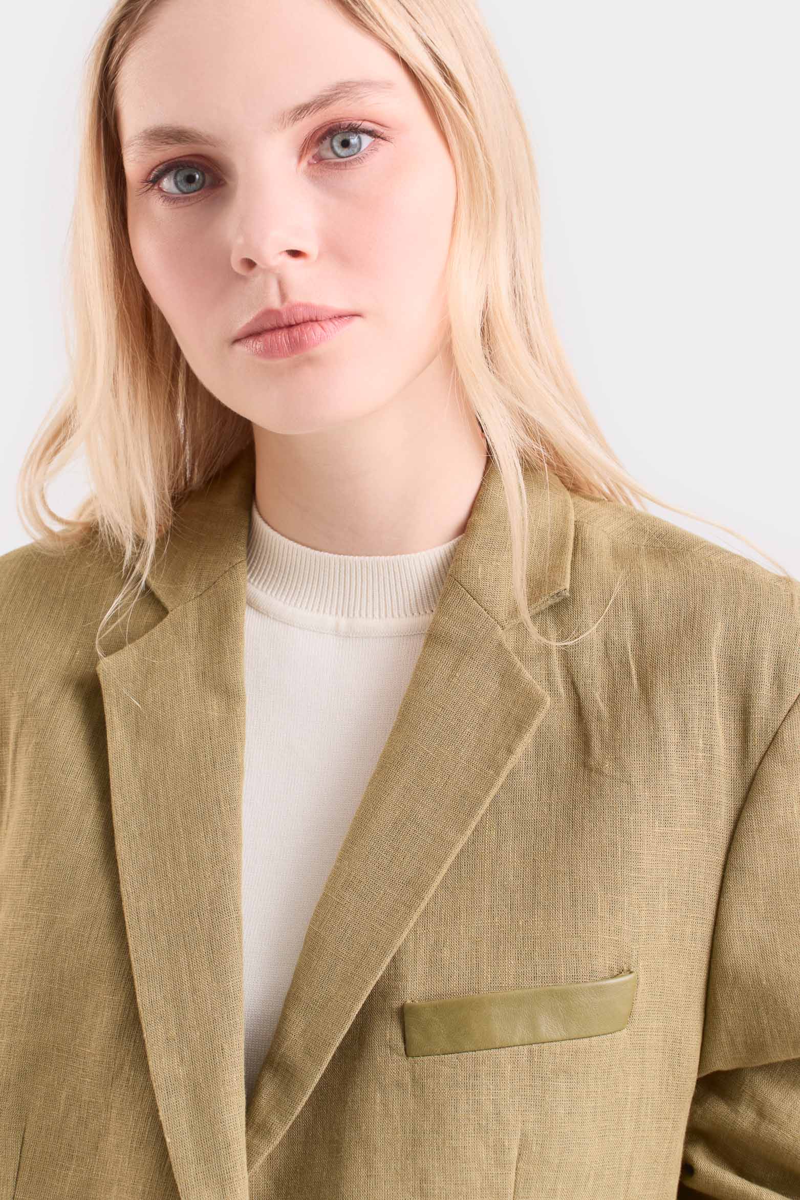 Aurora Linen Blazer for Women, Loose Fit