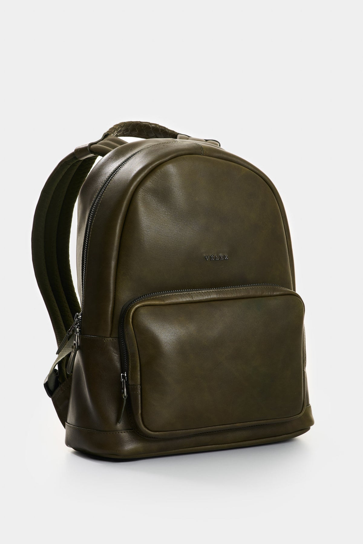 Bolet vintage-effect smooth leather backpack for men