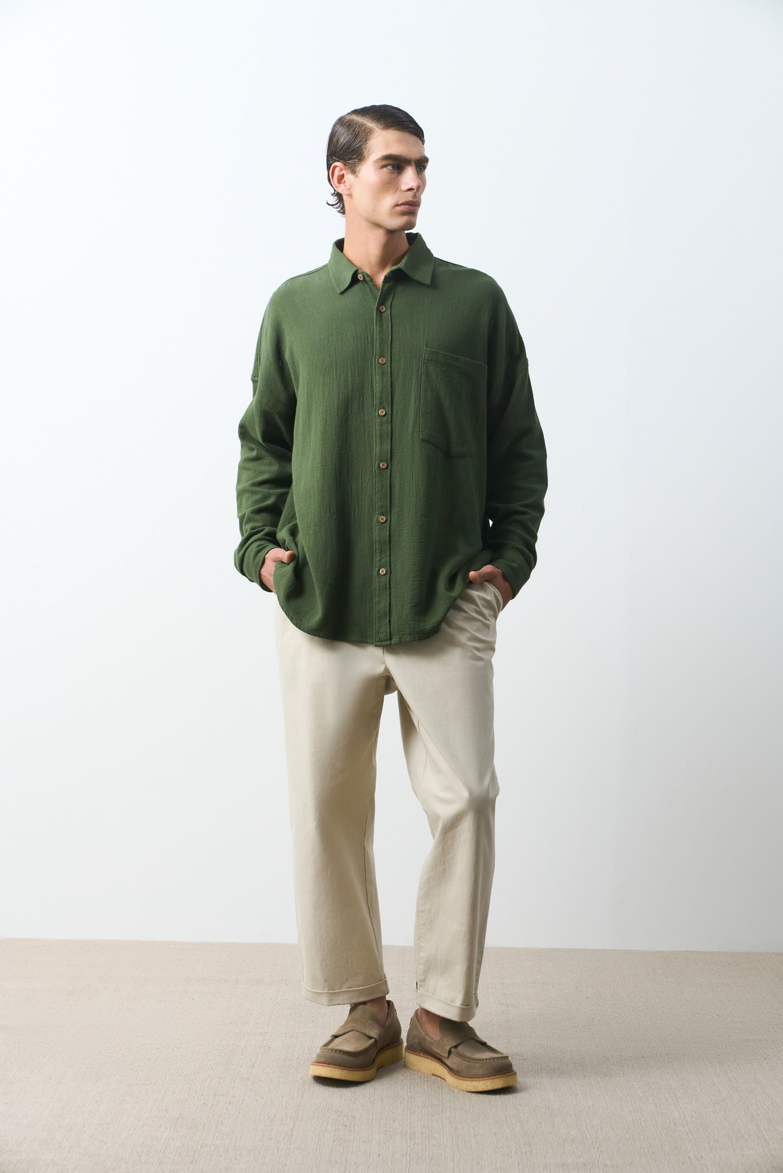 Kiwa long-sleeve oversized shirt for men