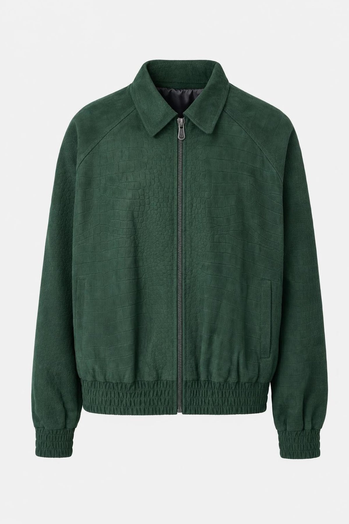 Men's Croco Suede Bomber Jacket