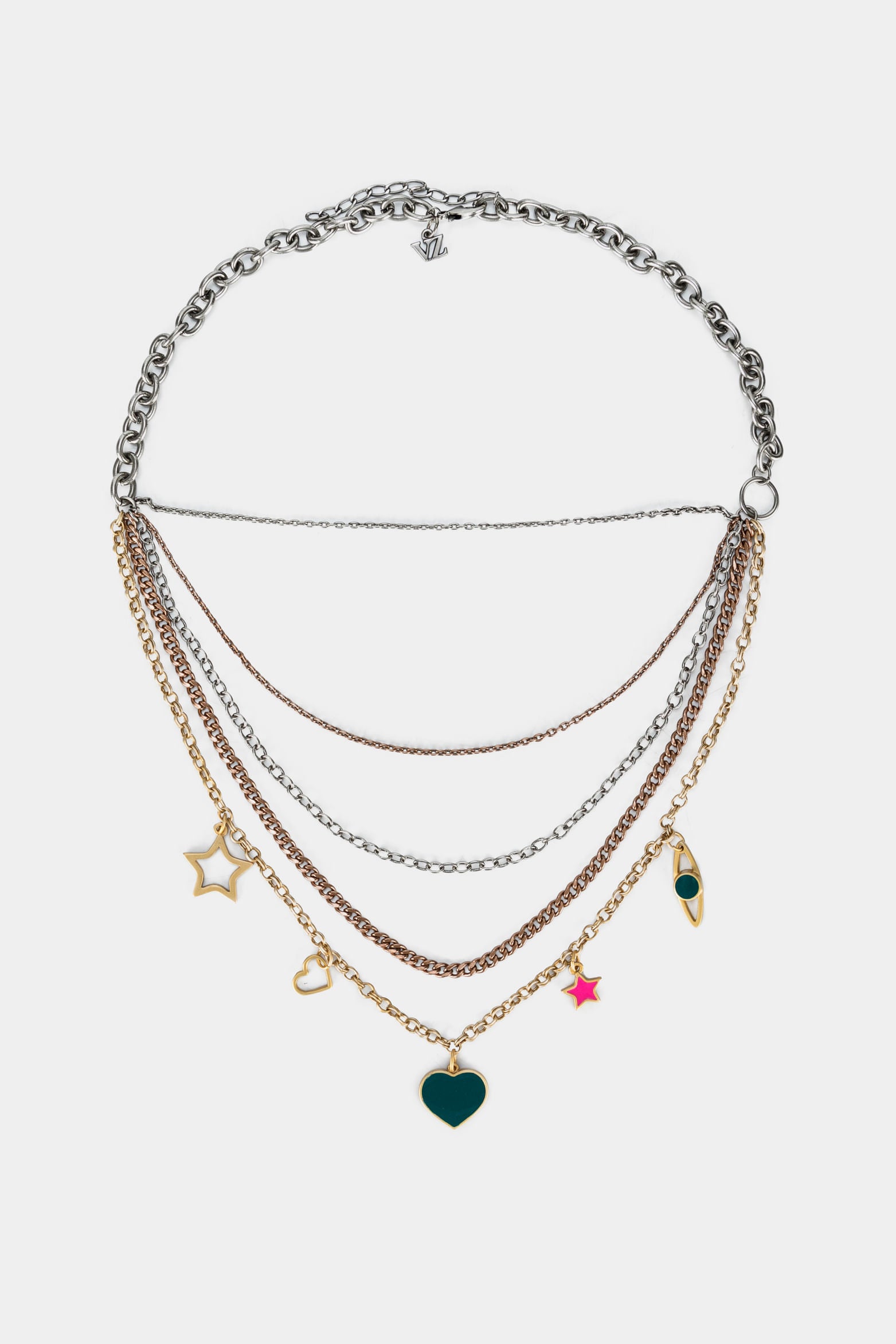 Women’s Chain Necklace with Metal Charms