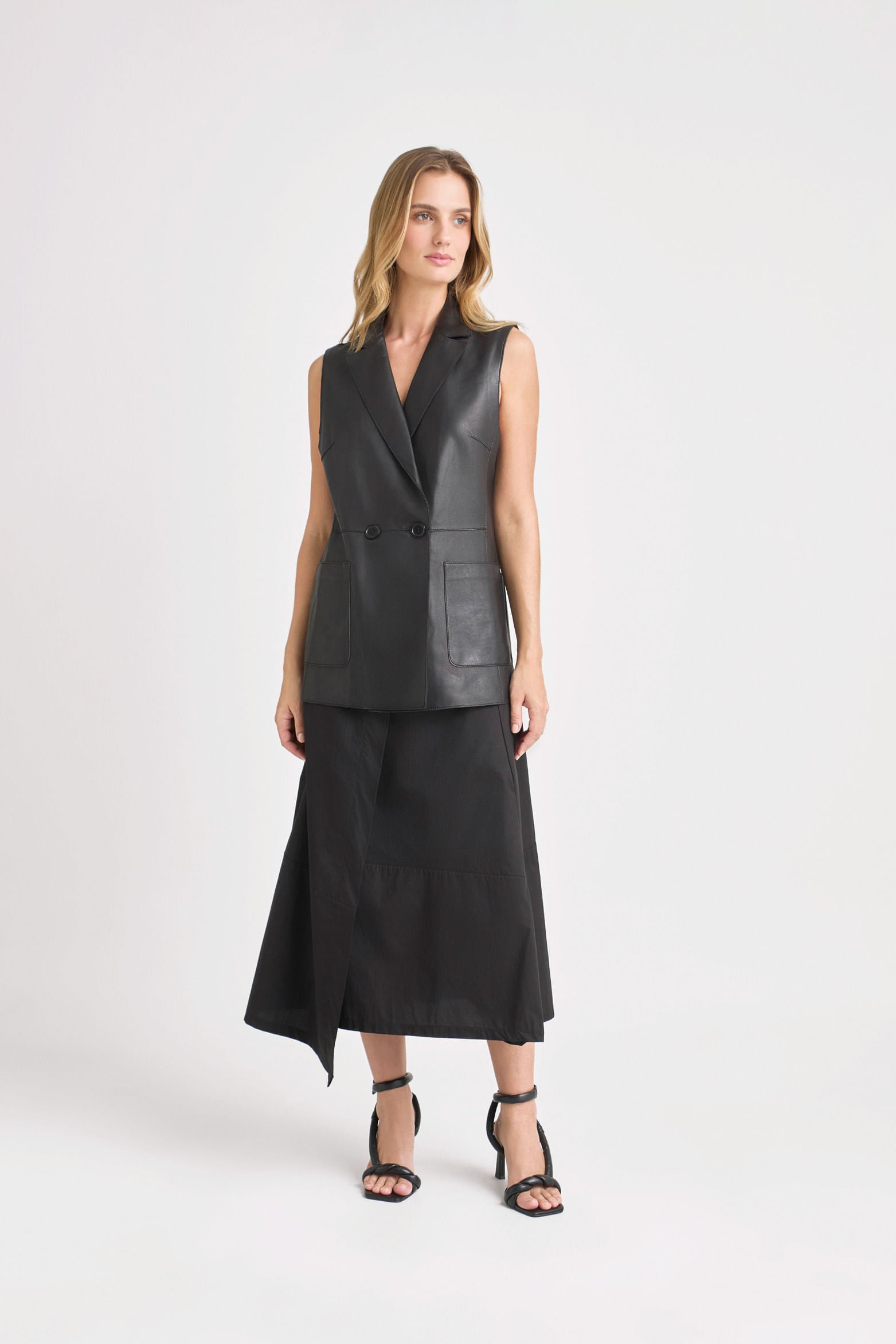 Sol Lamb Leather Vest Straight Fit