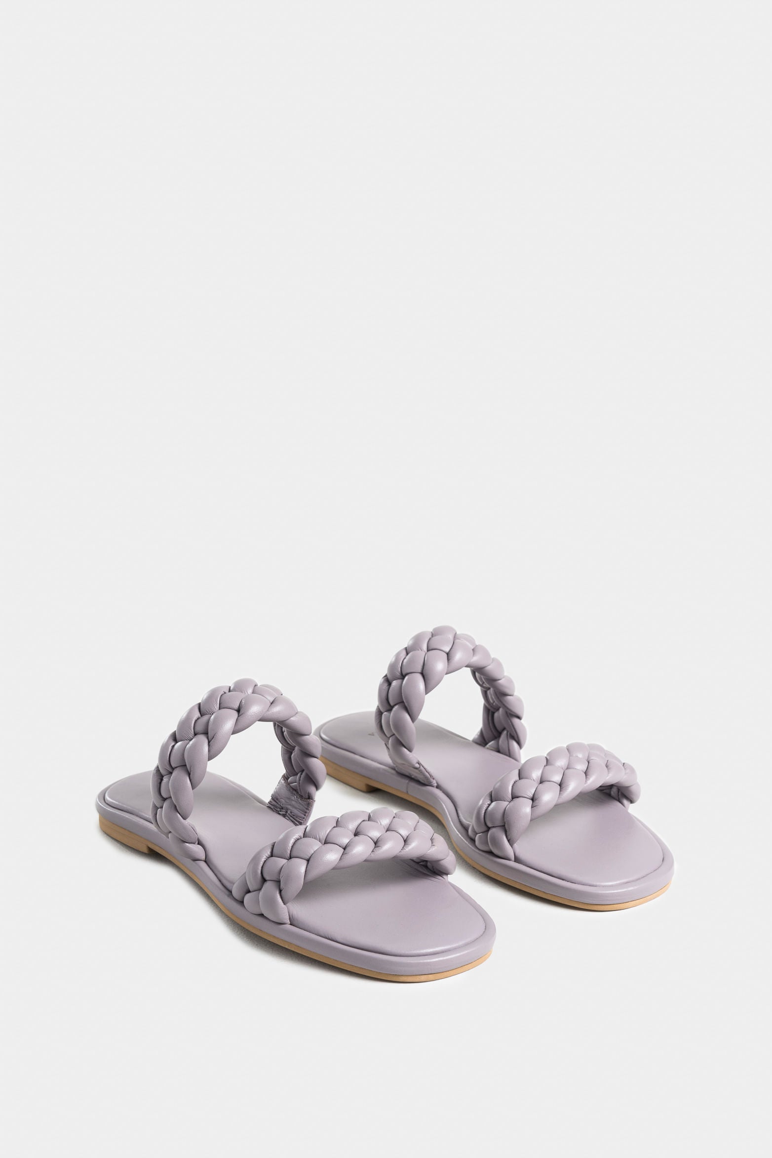 Glyceria Flat Leather Sandal for Women with Braided Straps