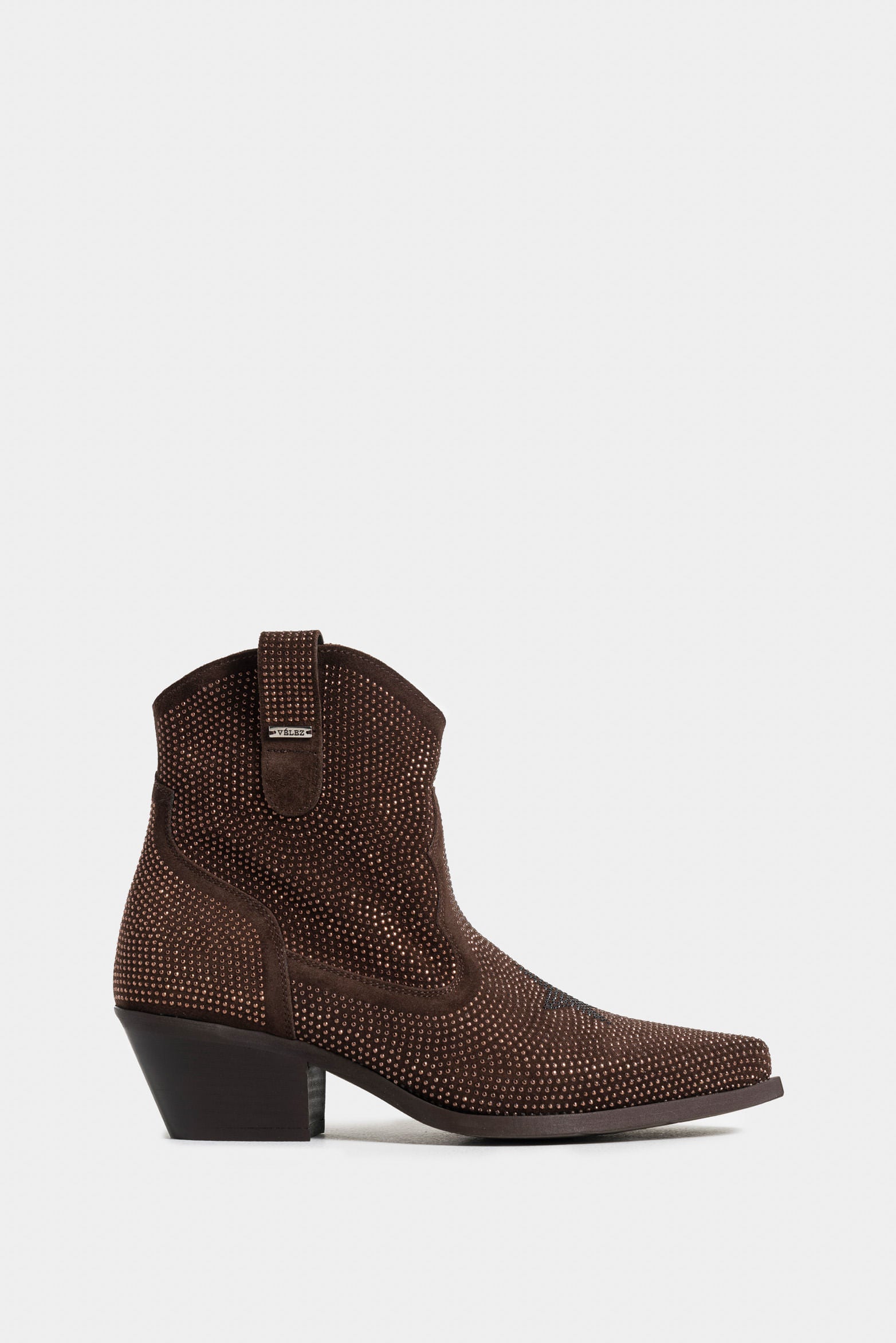 Viana Leather Heeled Ankle Boots with Contrast Piping for Women
