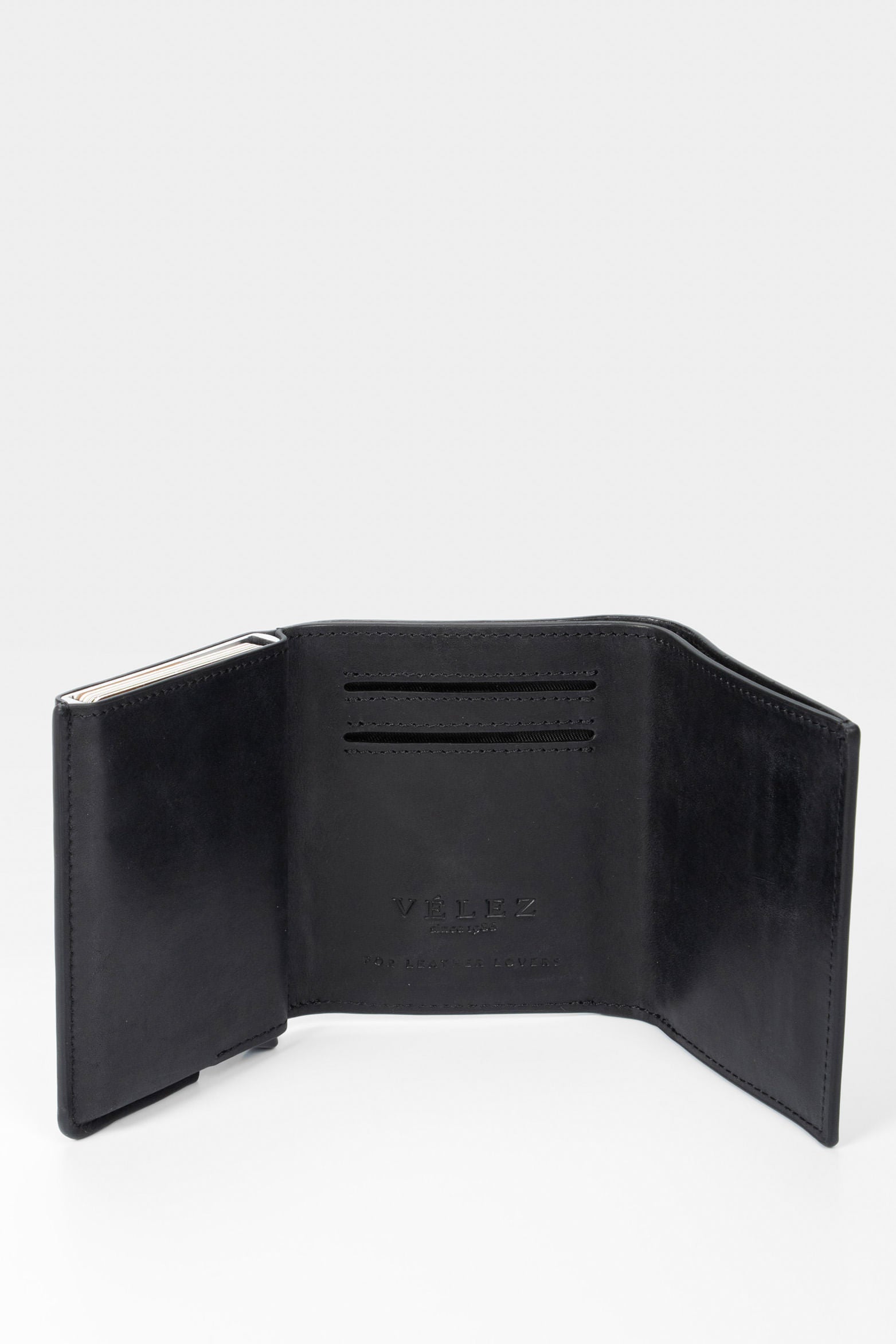 Garry Tech Leather Card Holder in Black