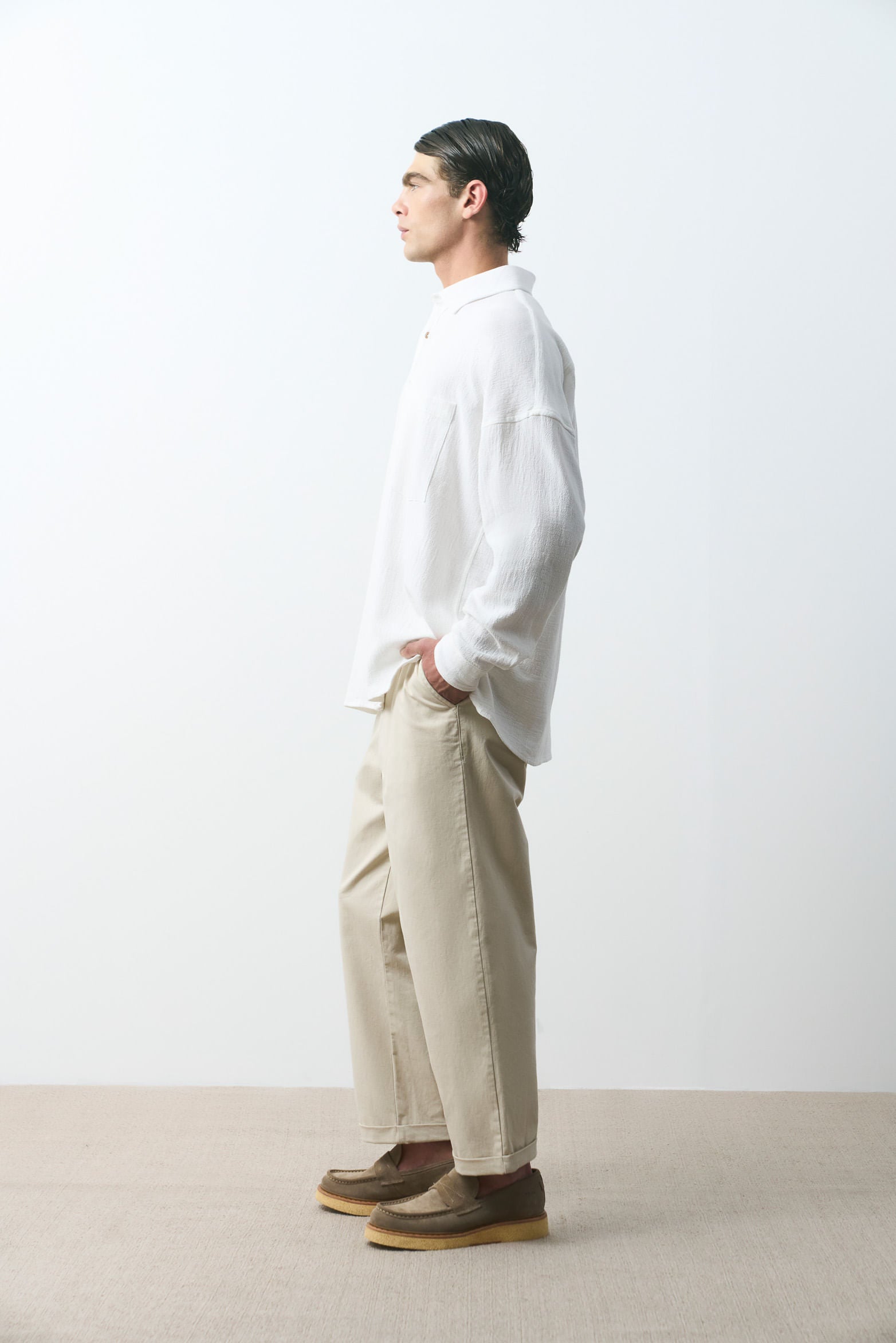 Kiwa long-sleeve oversized shirt for men