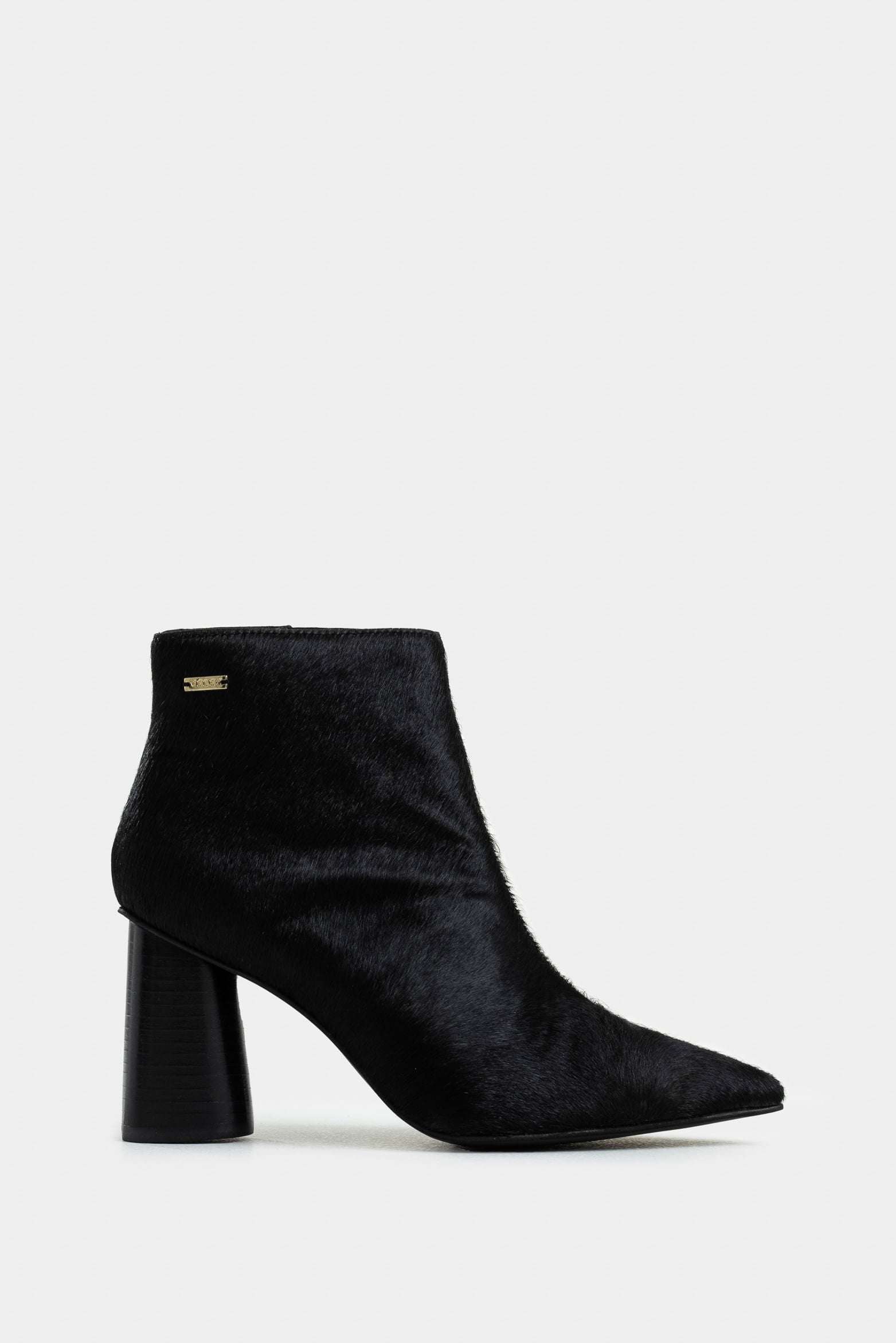 Agata Leather Fur Booties for Women, Pointed Silhouette