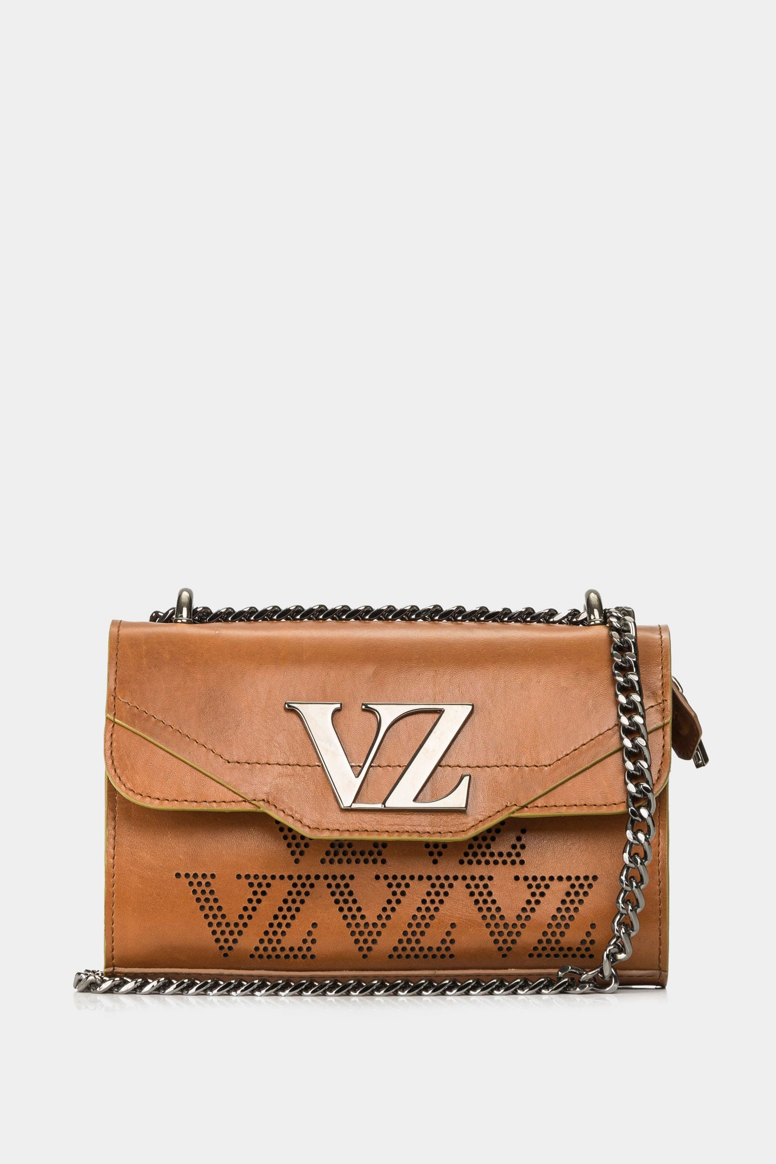 Women’s Mini Lili Shoulder Handbags in Leather with VZ Appliqué and Monogram