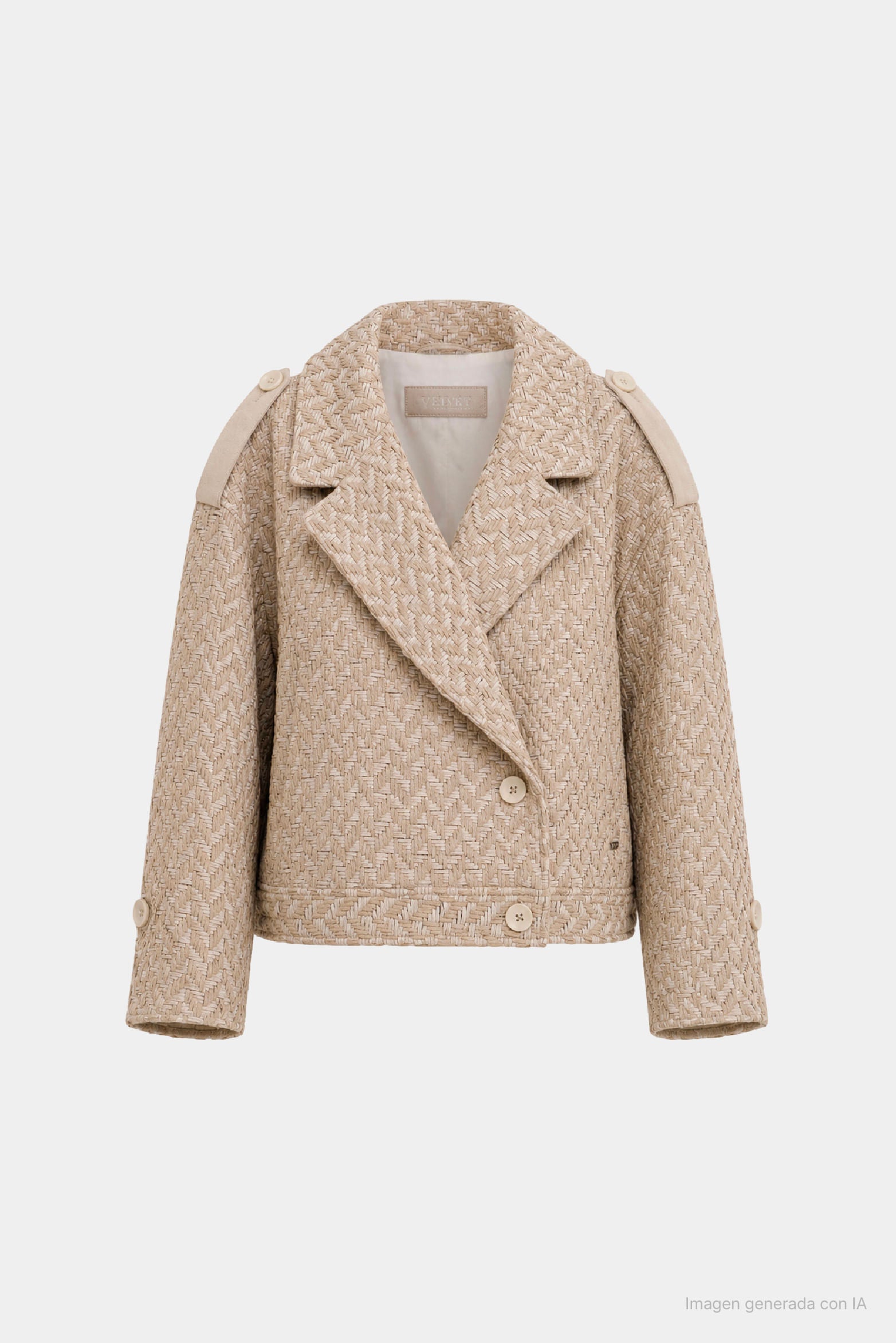 Misak Woven Leather Biker Jacket for Women