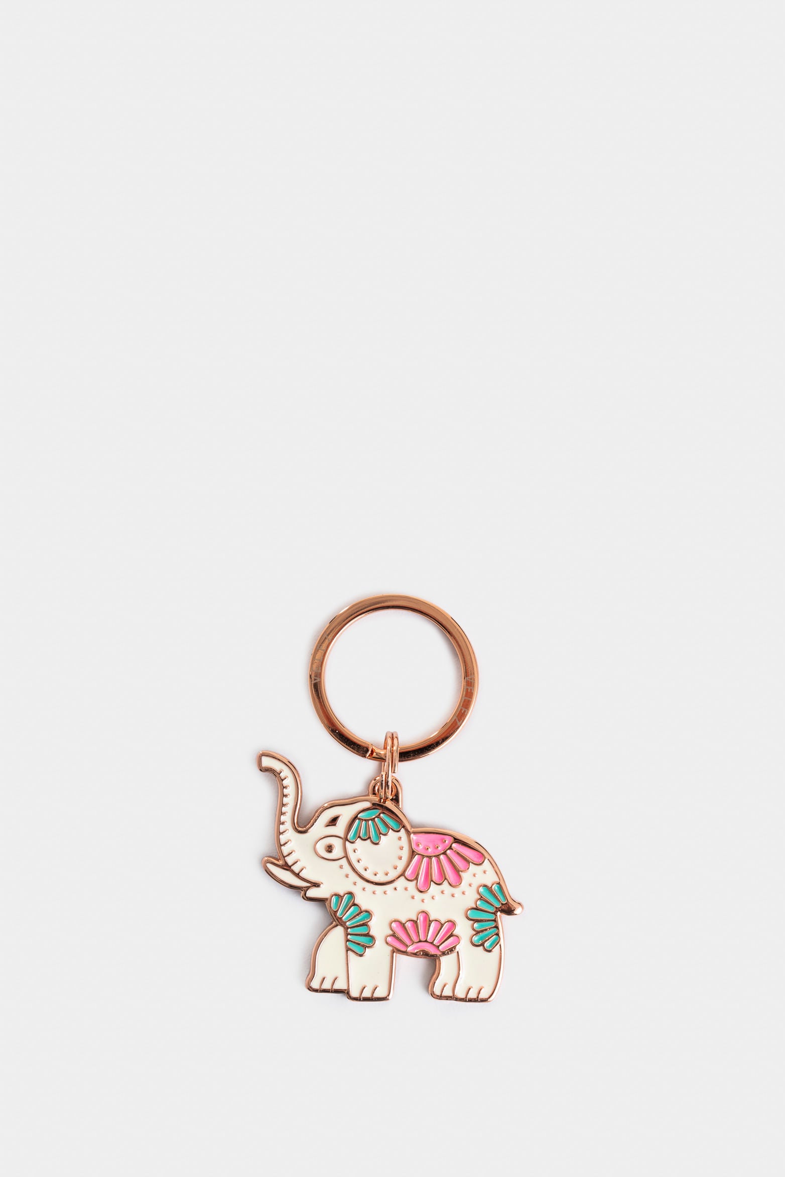 Metallic elephant keychain for women