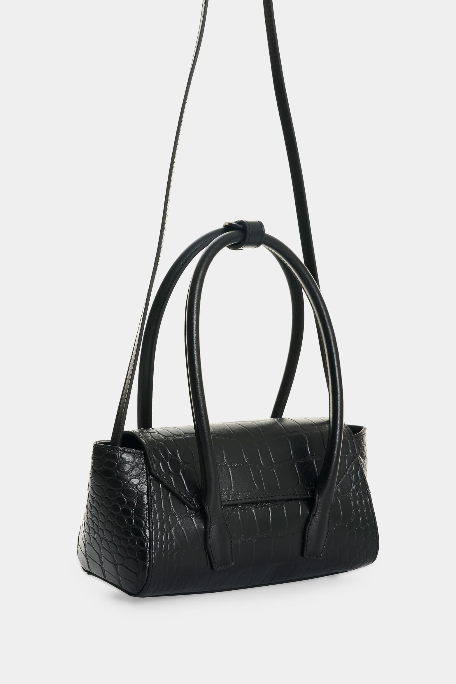 Men’s Mini Croc-Embossed Leather Crossbody Bag
