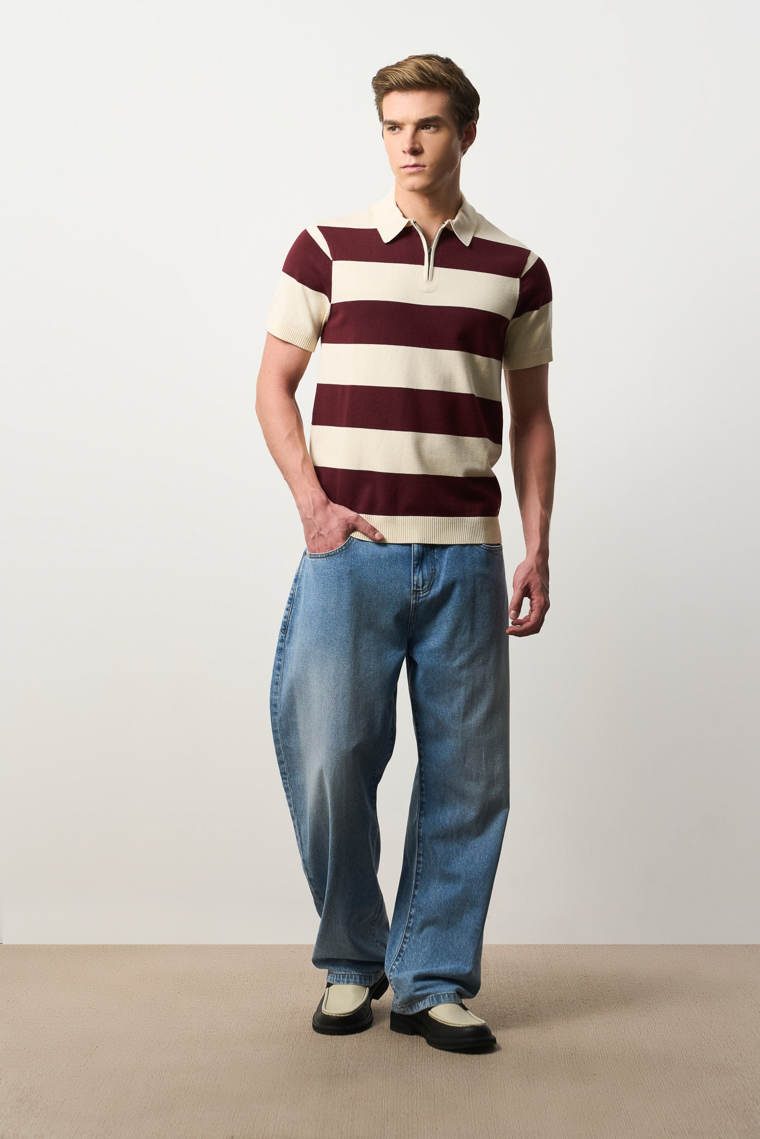 Short-sleeve knit polo for men Liana
