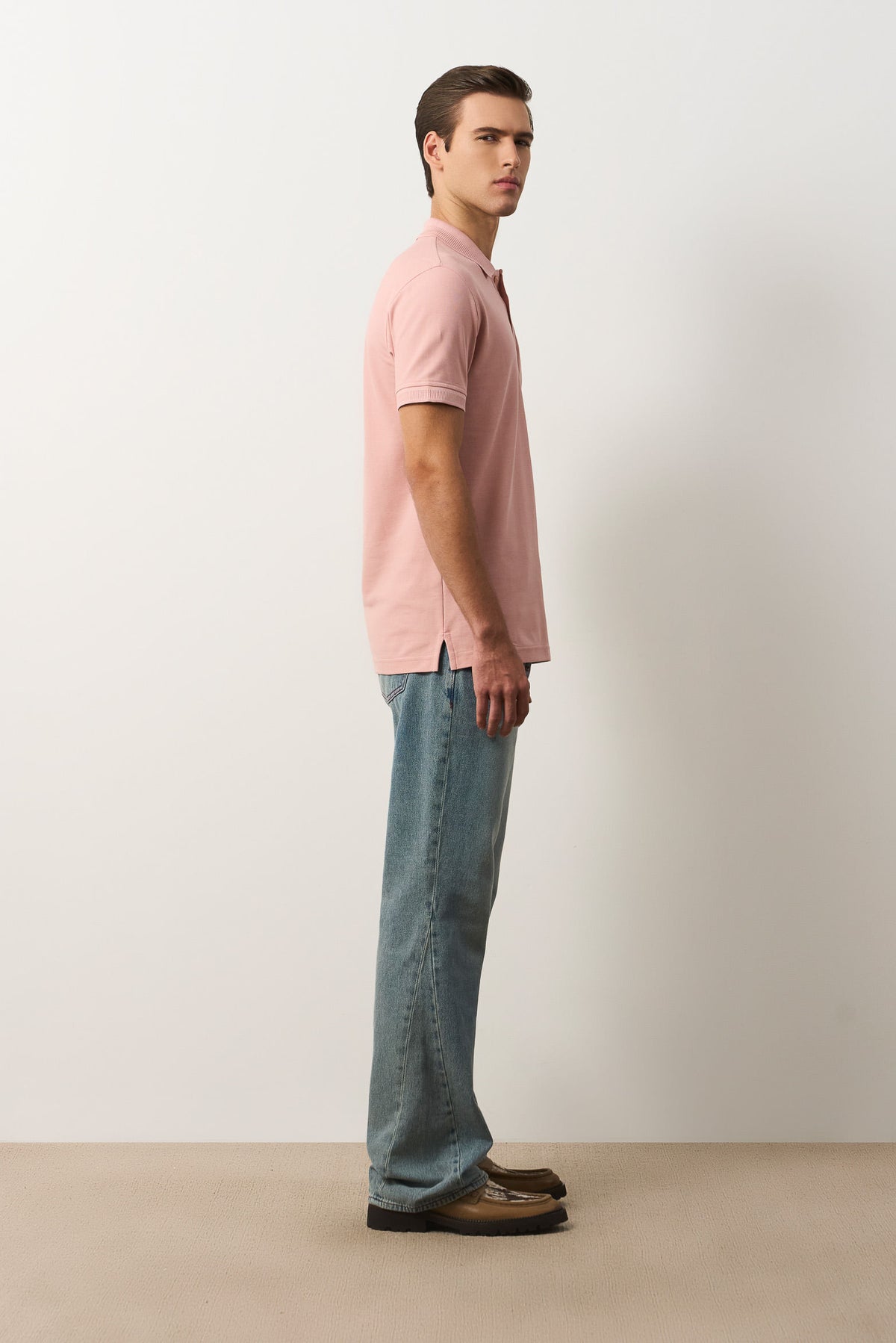 Men's Semi-Fit Polo with Jacquard Detail