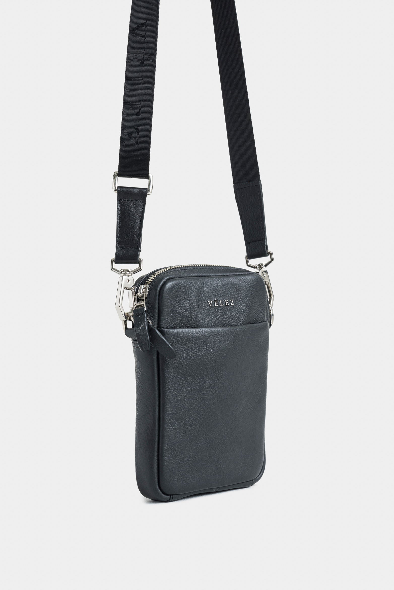Mini Lugano Leather Hands-Free Bag with Monochrome Silhouette for Men