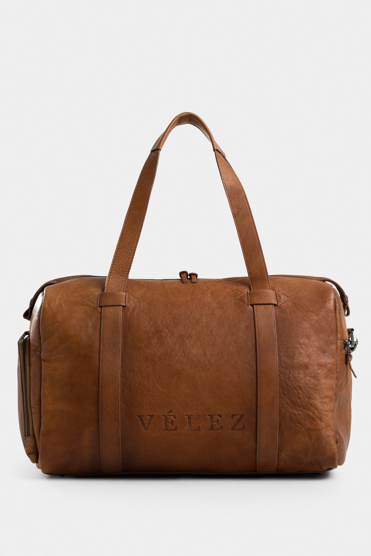 Essential hand-aged leather bowling bag for men