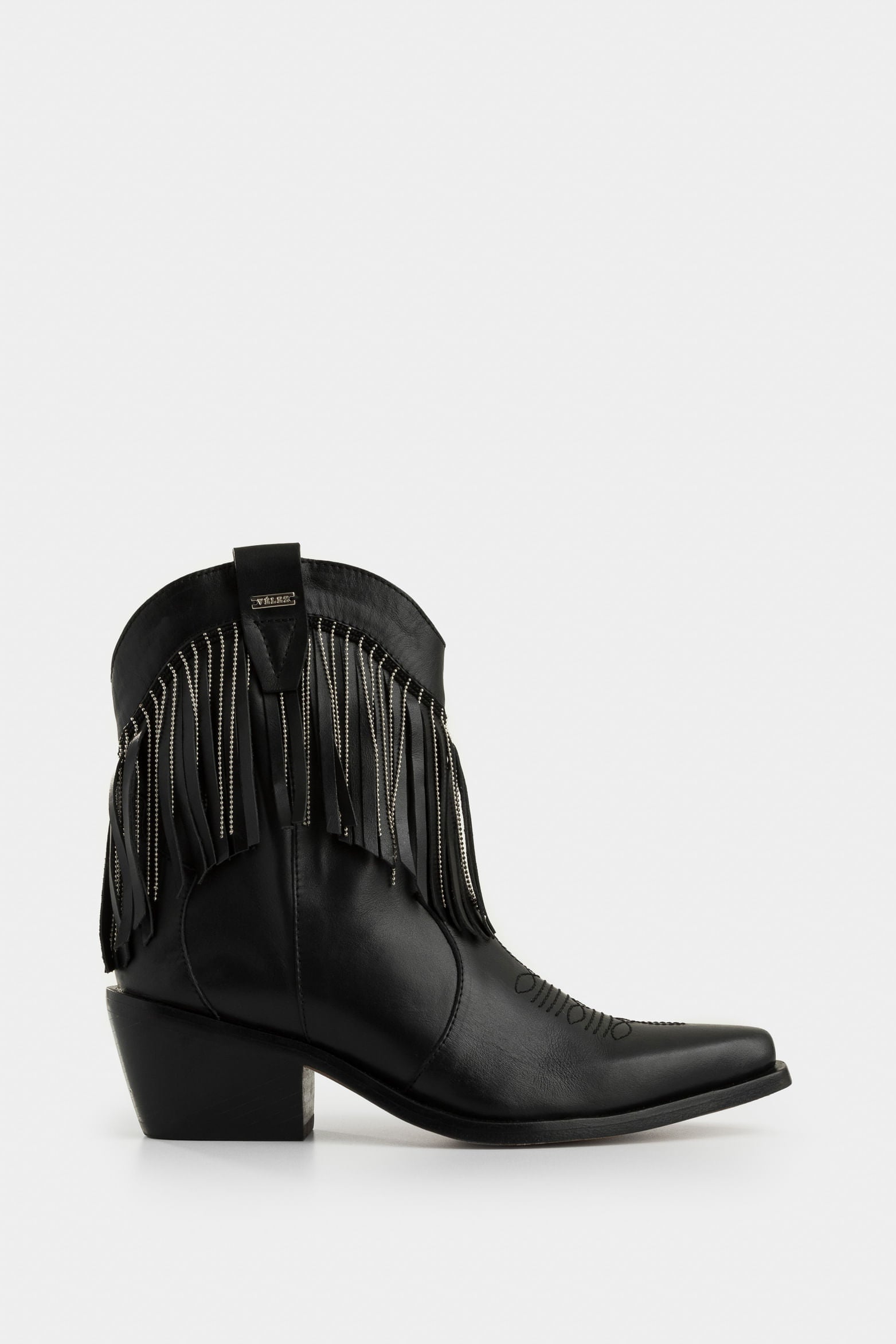 Vega Leather Texan Boots for Women with Fringe