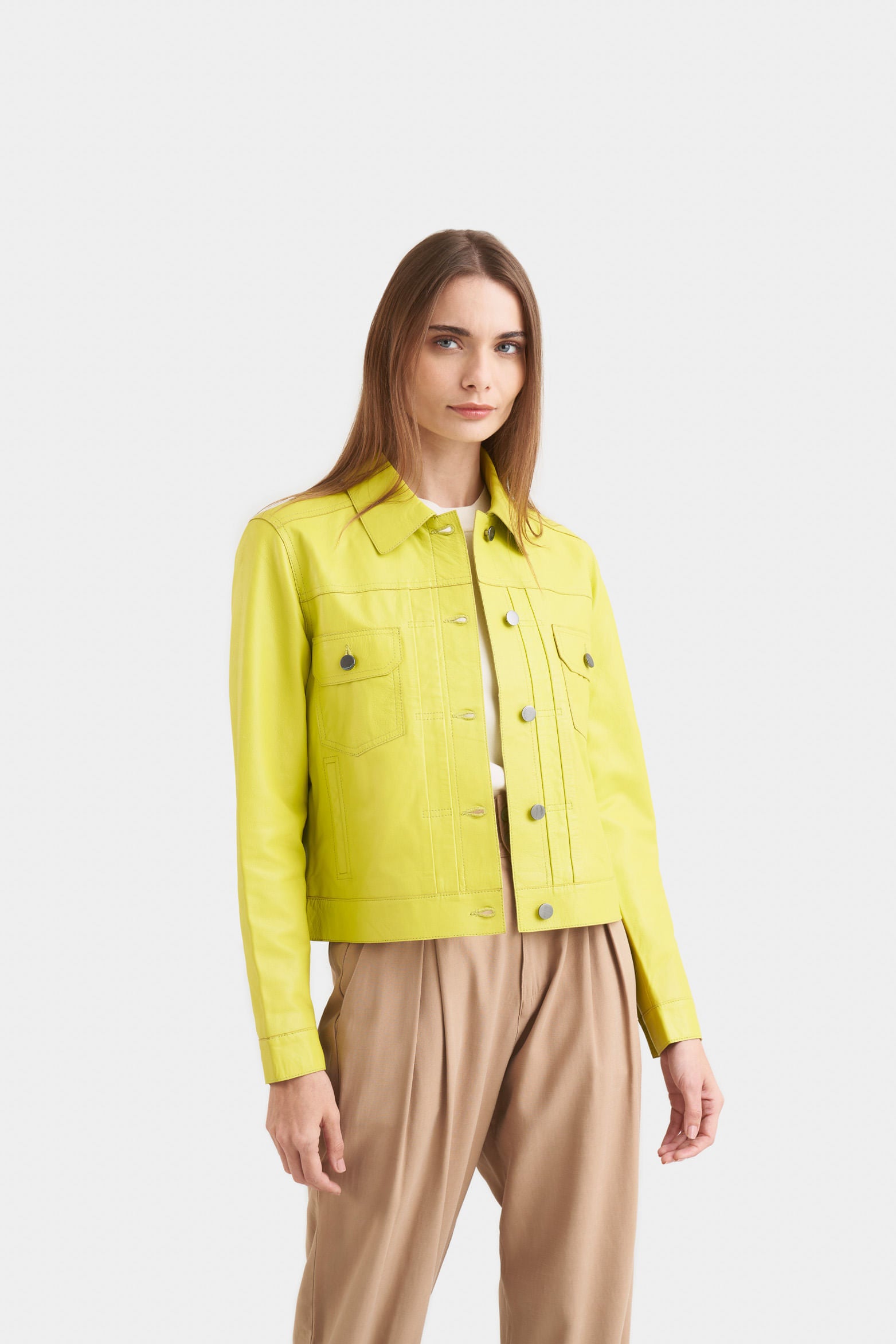 Kalahari Leather Trucker Jacket for Women