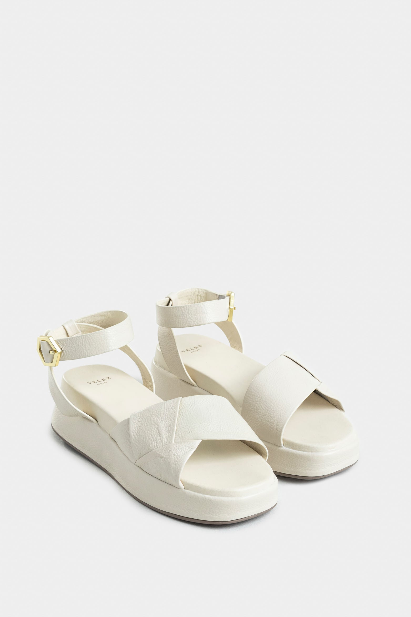 Tulipan Leather Platform Sandals with Ankle Tie for Women