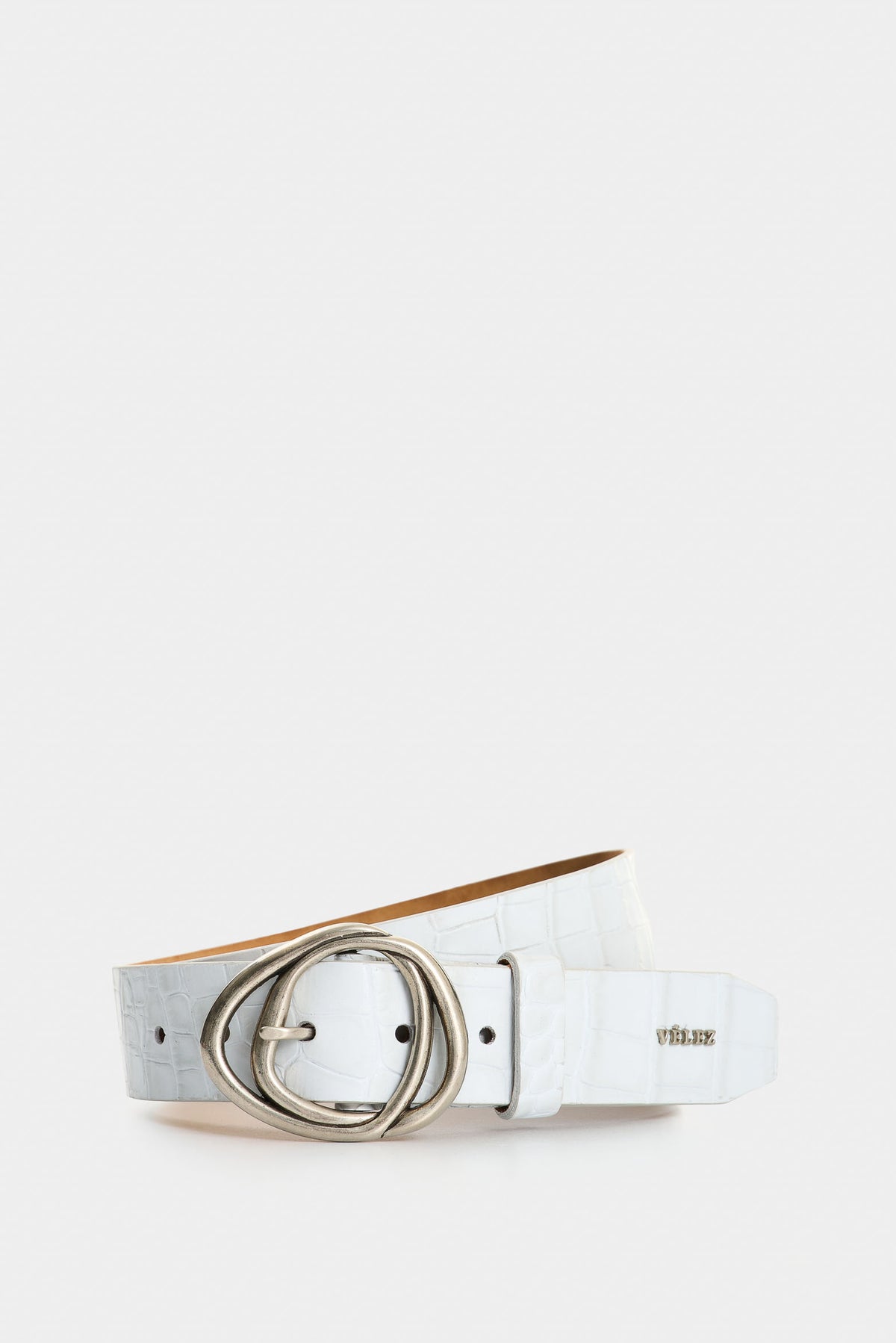 Women's Terral Single-Sided Croc-Embossed Leather Belt