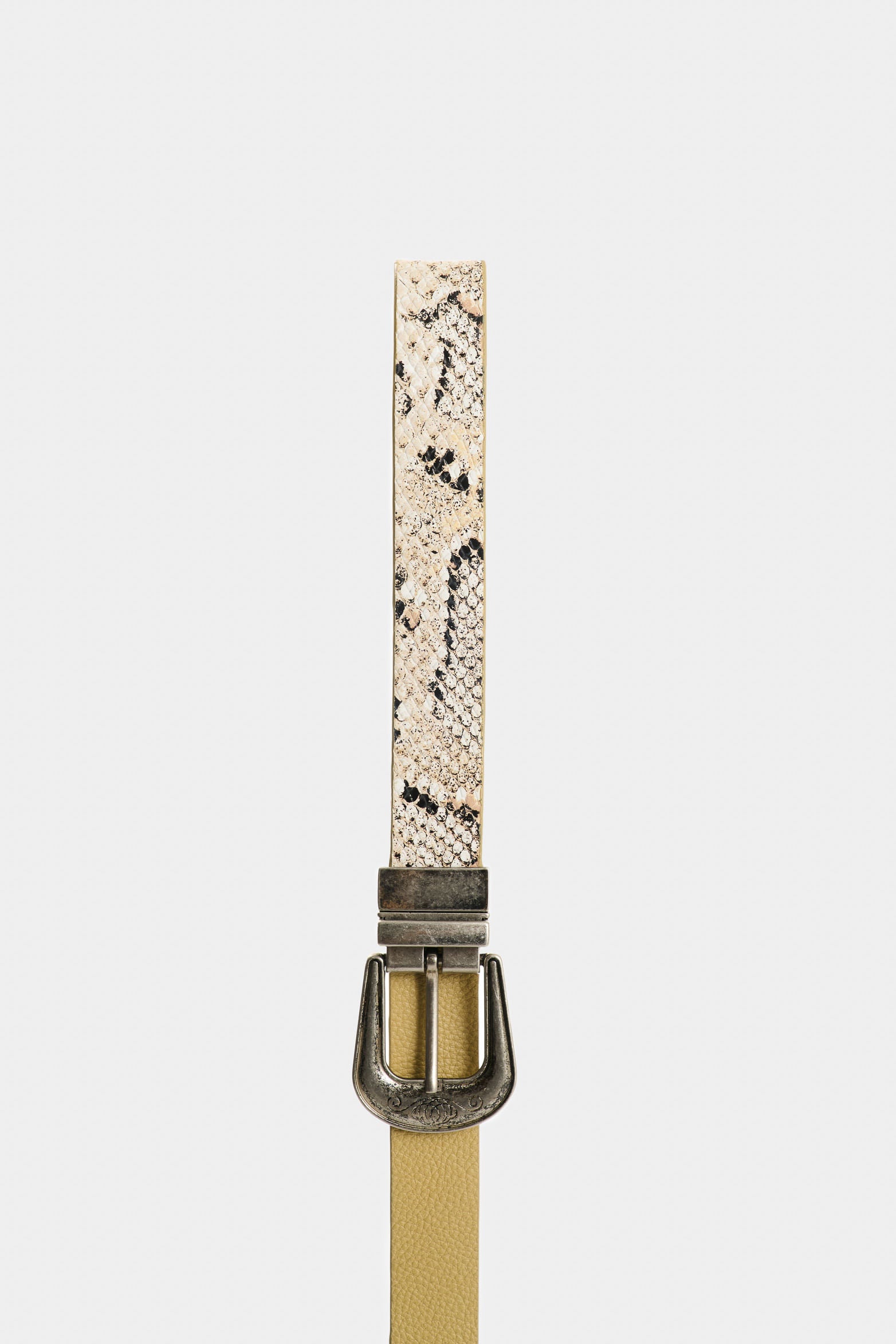 Acarí reversible snake-texture leather belt for women
