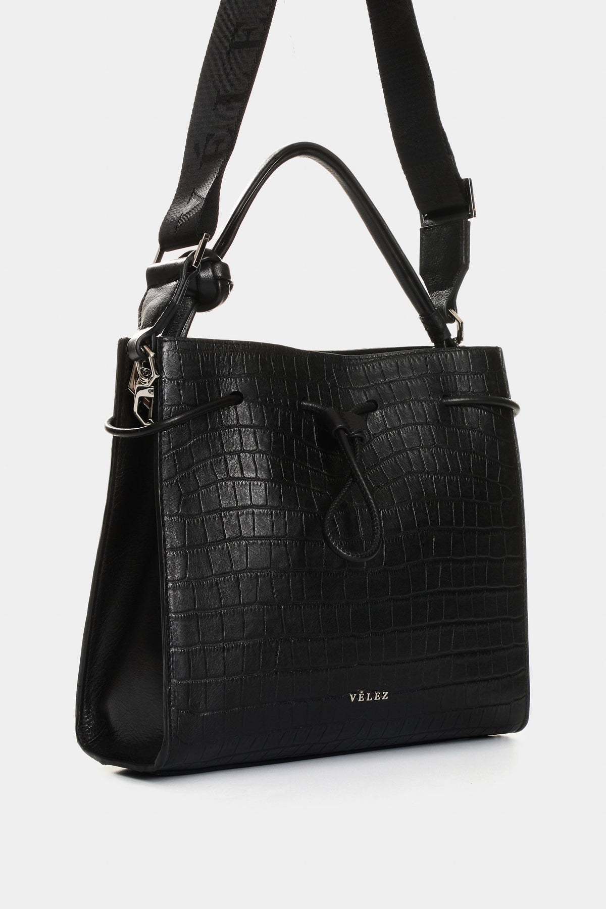 Embossed leather bowling bag for women Aromia