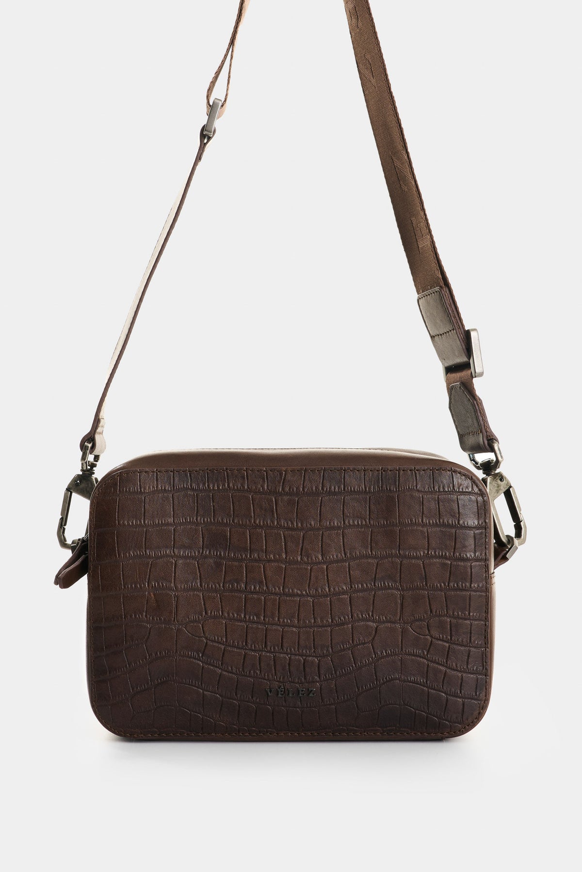 Embossed leather crossbody bag for men Gael