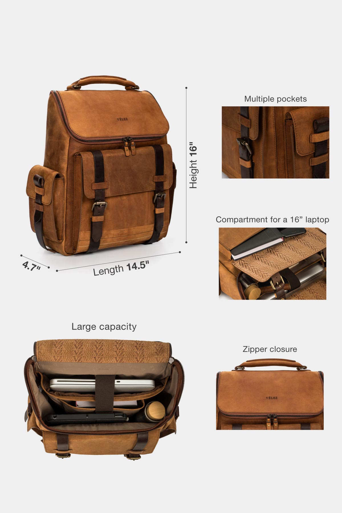 Archaeology Men’s Backpack in Vintage Leather