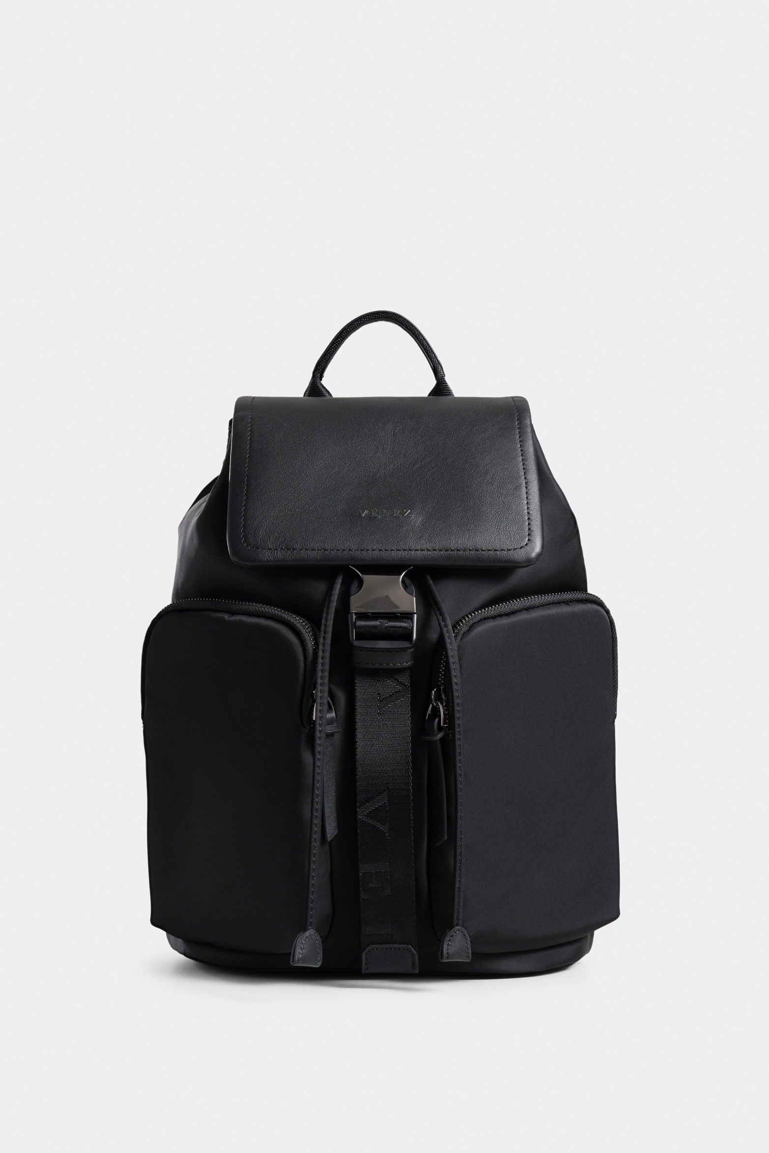 Ibiza Canvas and Leather Backpack for Women with Functional Plaque