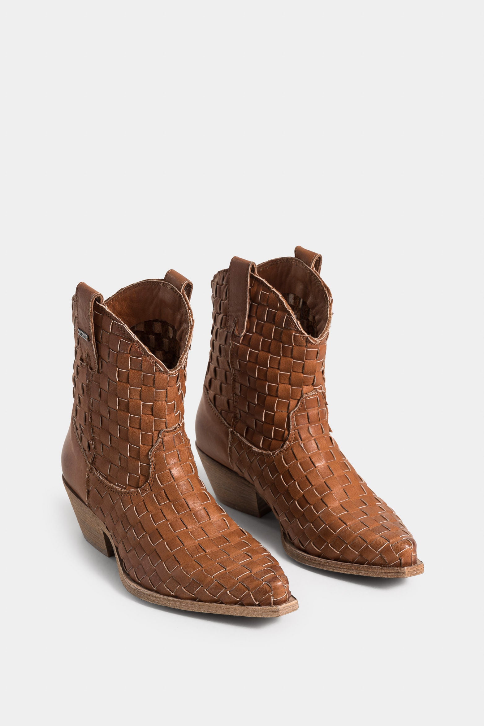 Luze Woven Leather Ankle Boots for Women