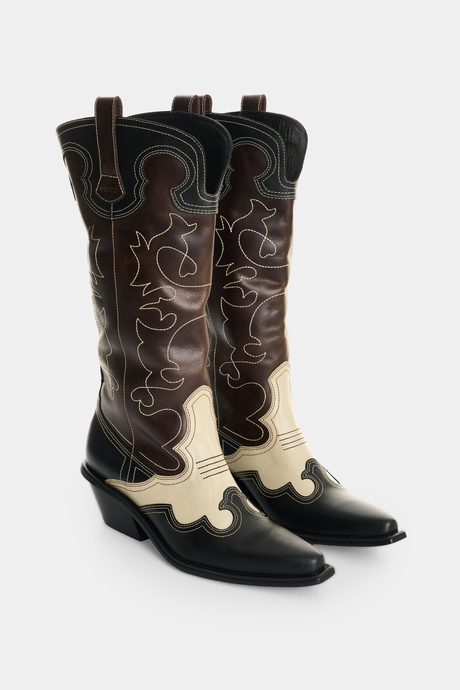 Leather western boots for women Raiz