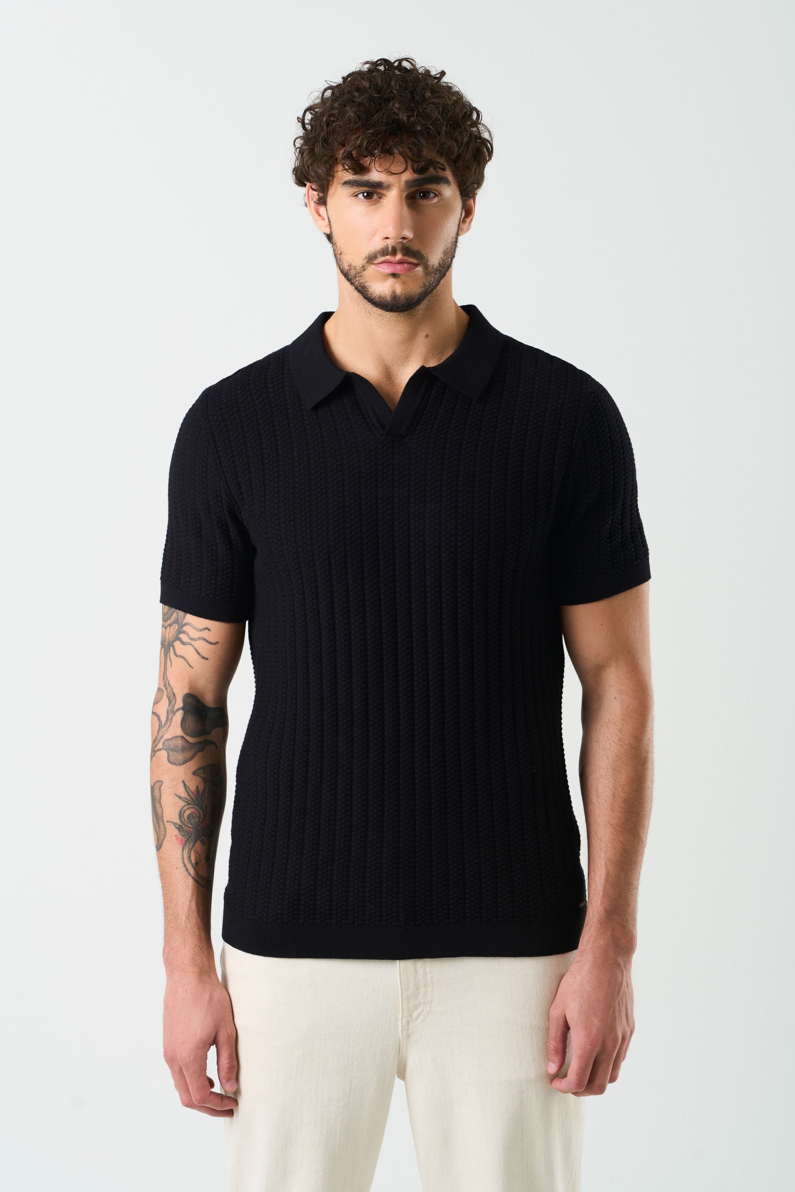 Hori Textu Knit Polo for Men