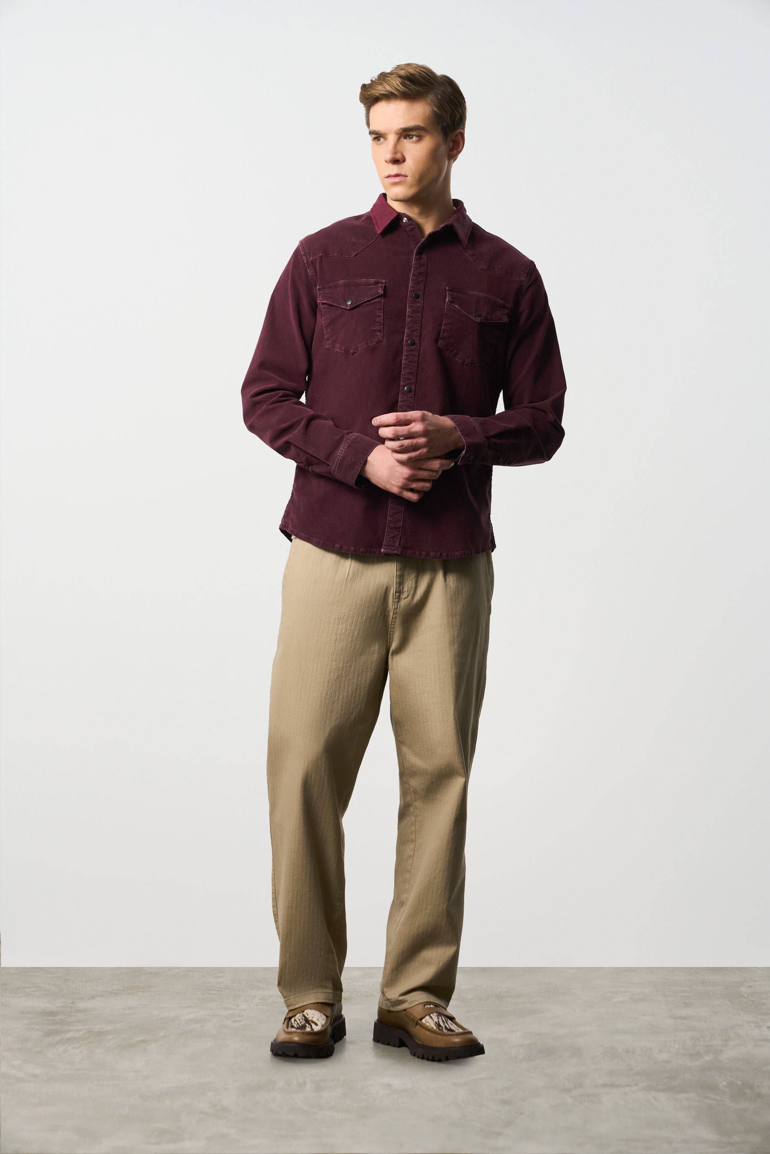 Semi-fitted long-sleeve overshirt for men Alcor