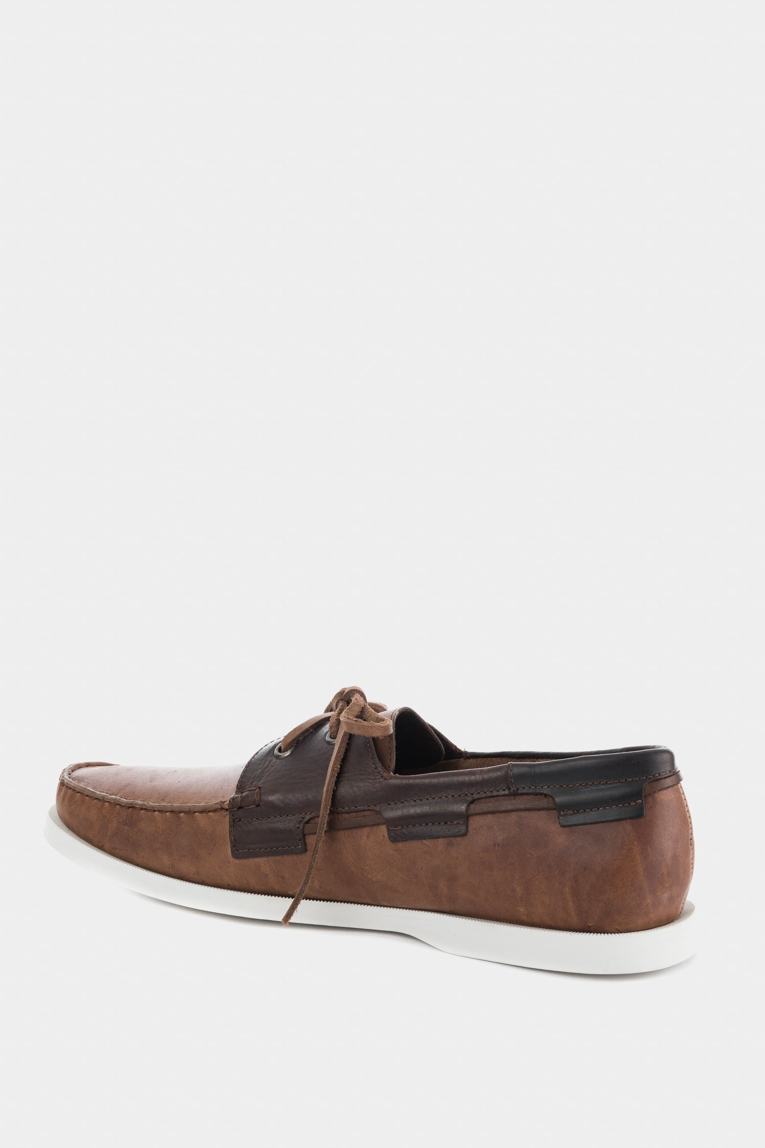 Avetrana Contrast Leather Moccasin in Tobacco
