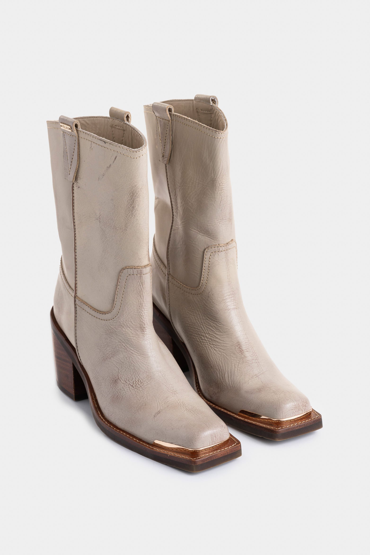 Rosa Brush Off Leather Ankle Boots for Women with Square Toe