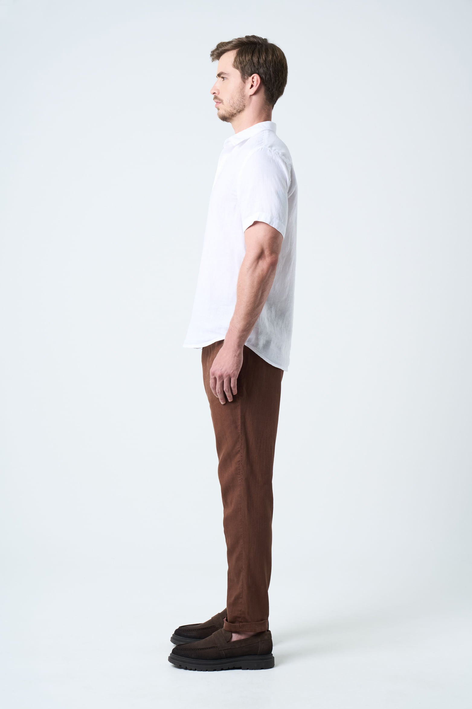 Aron Linen Pants Leather Trim