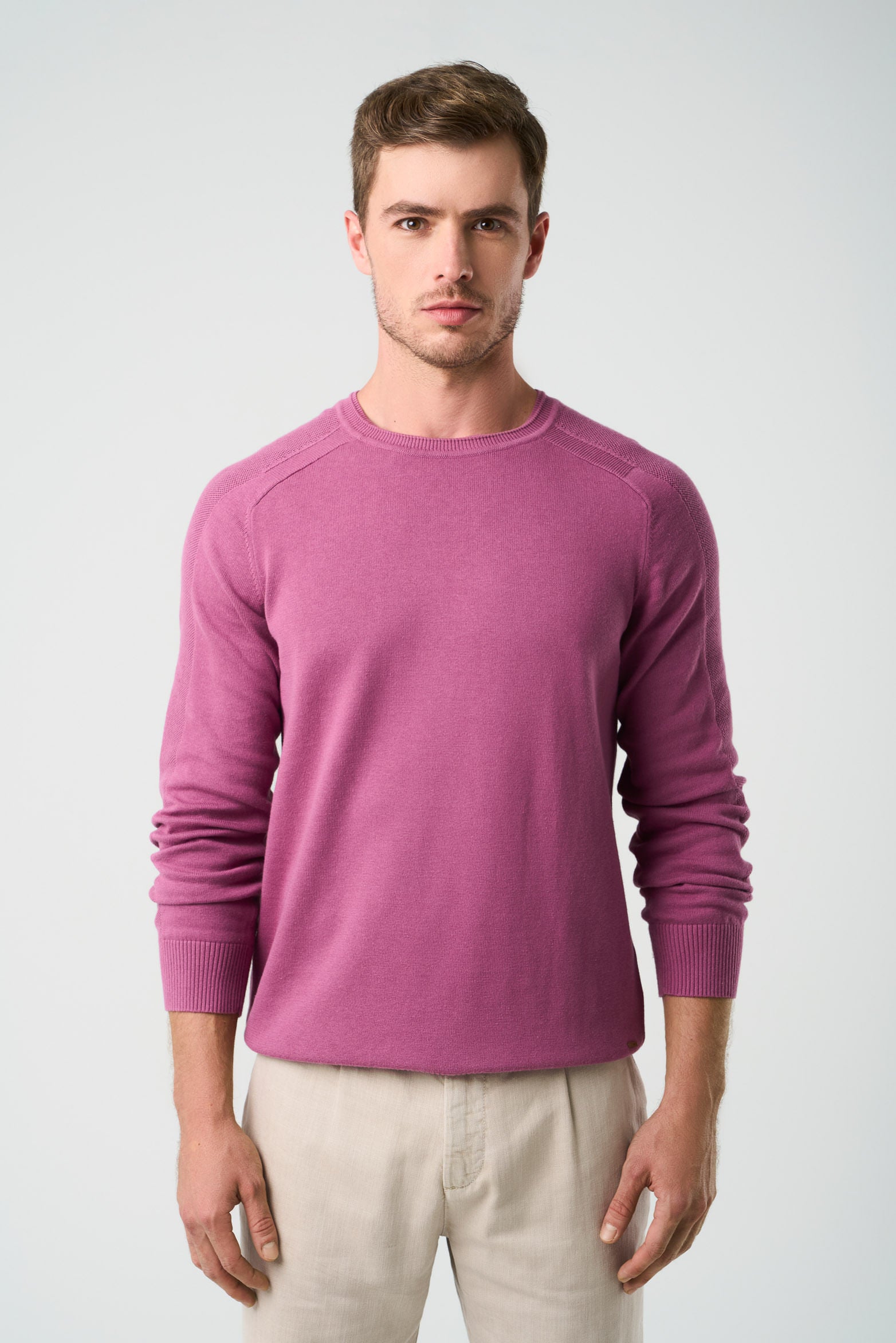 Cotton Knit Sweater Raglan Sleeves