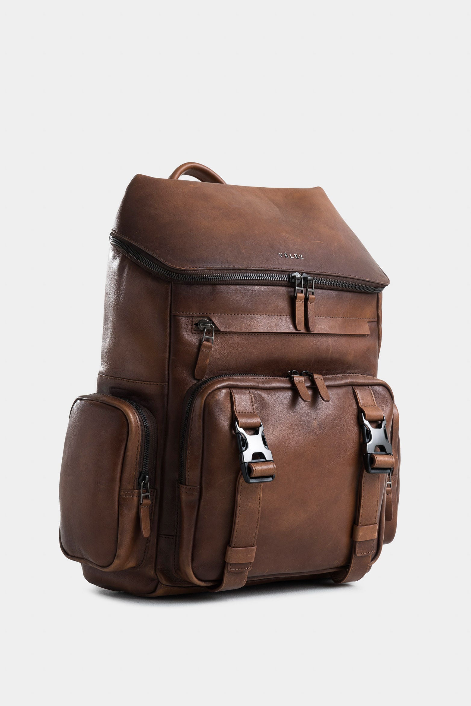 Archaeology 2.0 Leather Backpack with Side Pockets for Men