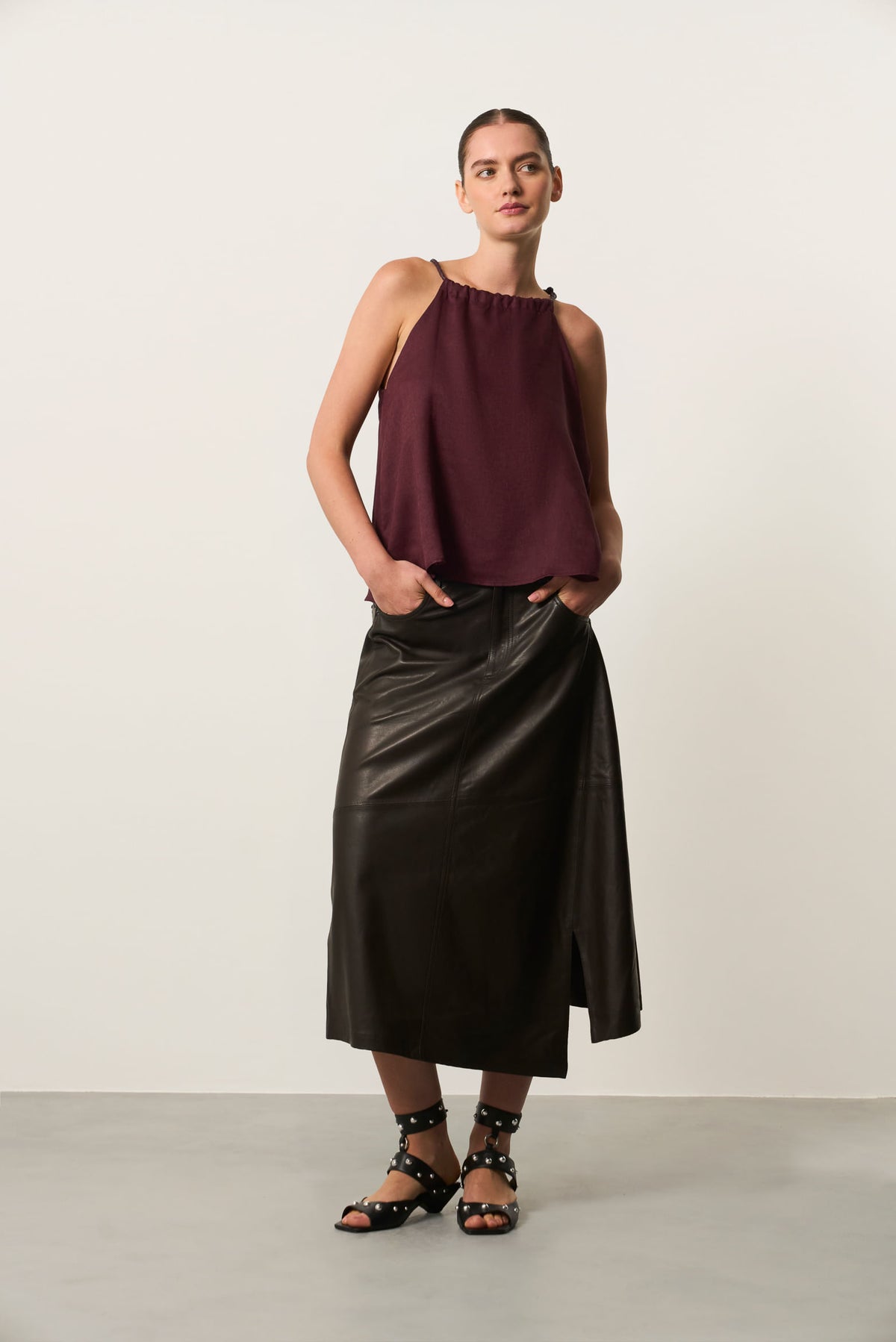 Linen halter shirt for women Terral