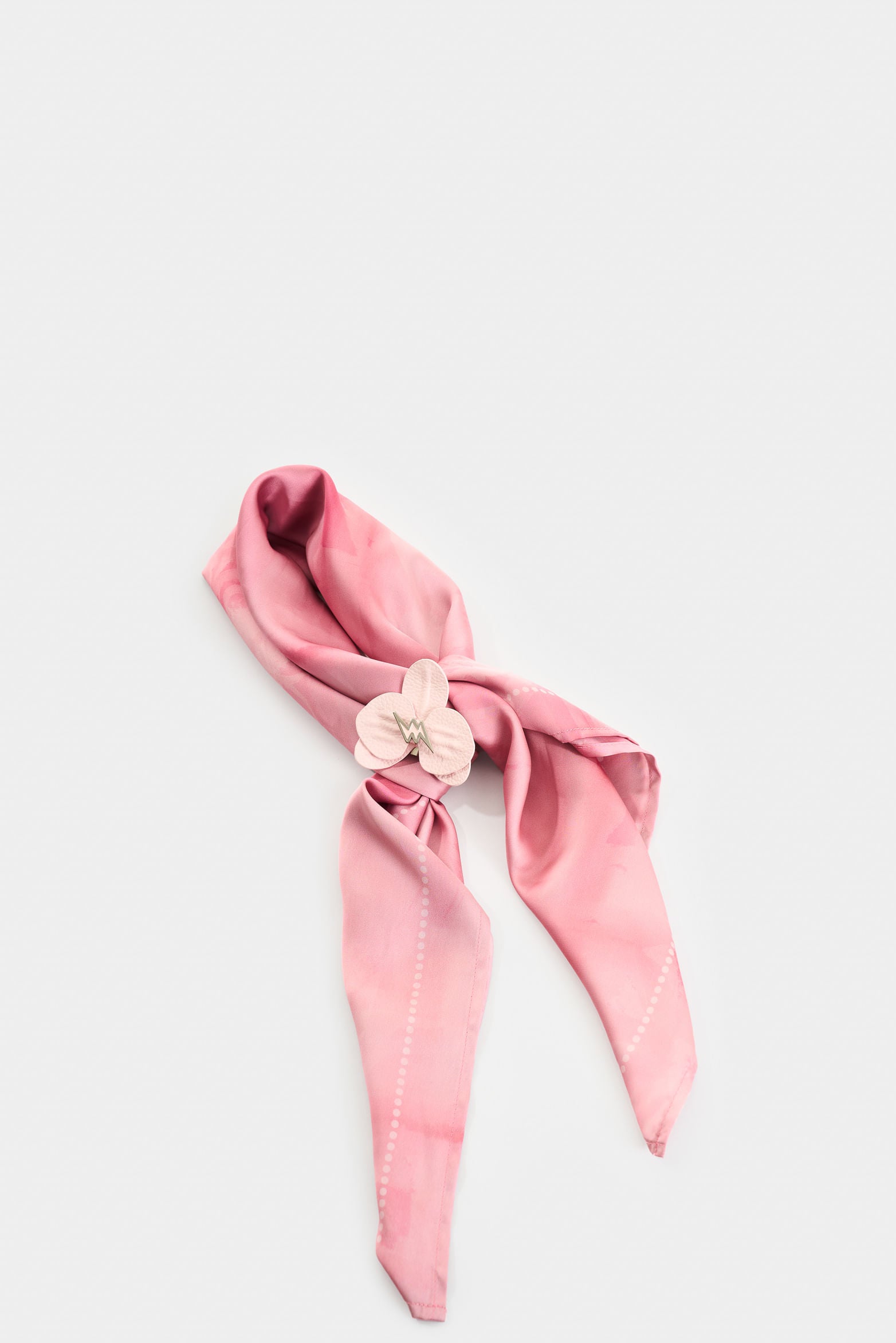 Large leather orchid brooch for women