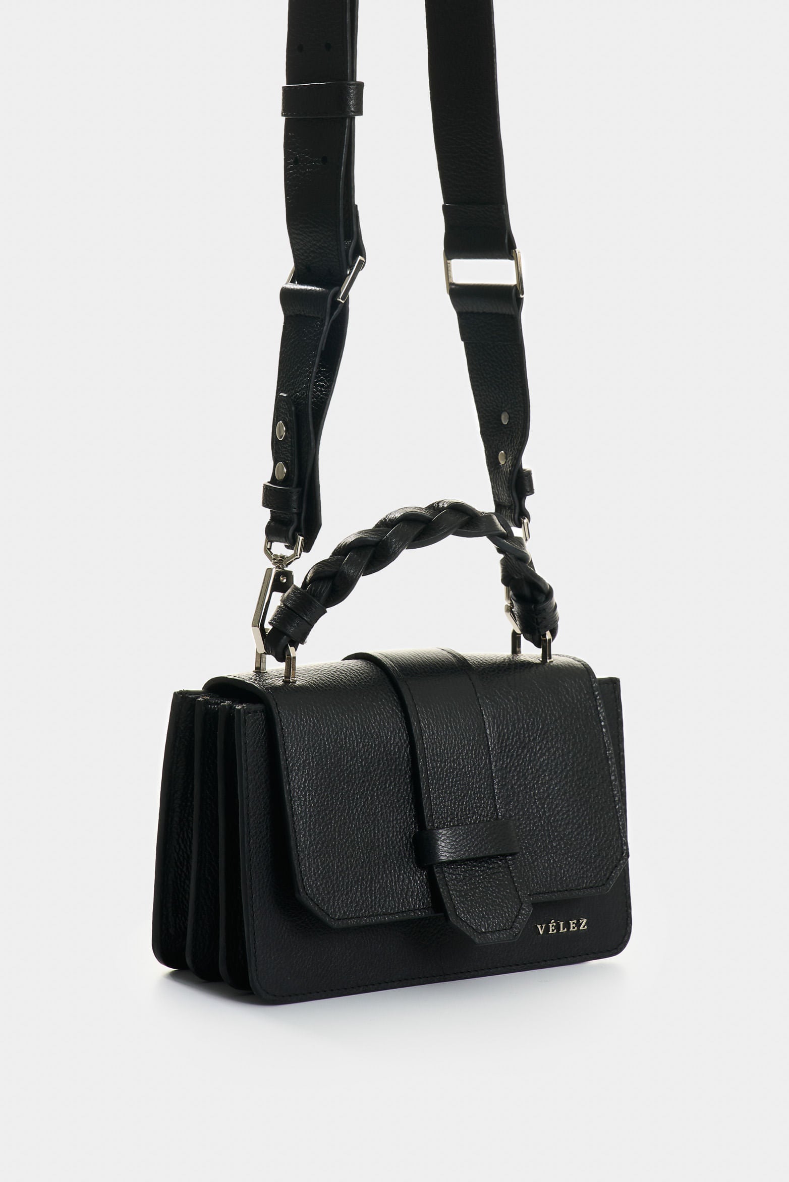 Garniel Women's Hands-Free Leather Bag with Woven Handle